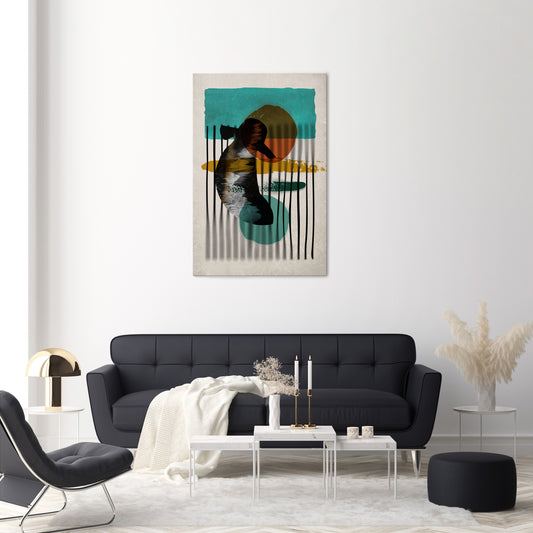 INKWELL TURQOISE Vertical Canvas Print