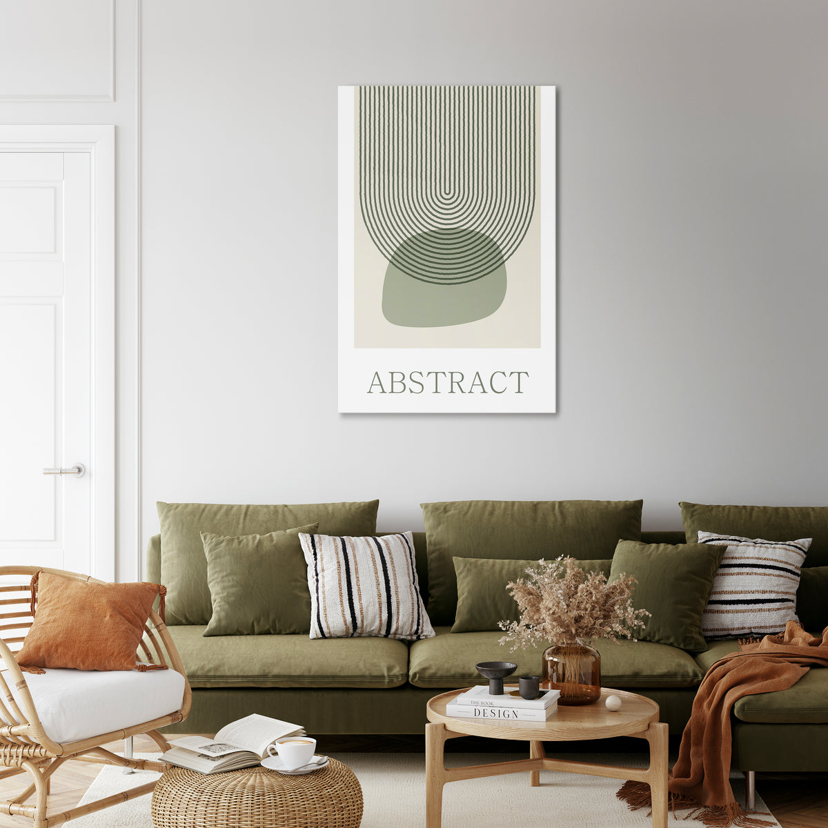 GREEN ABSTRACT Κατακόρυφος Πίνακας σε Καμβά