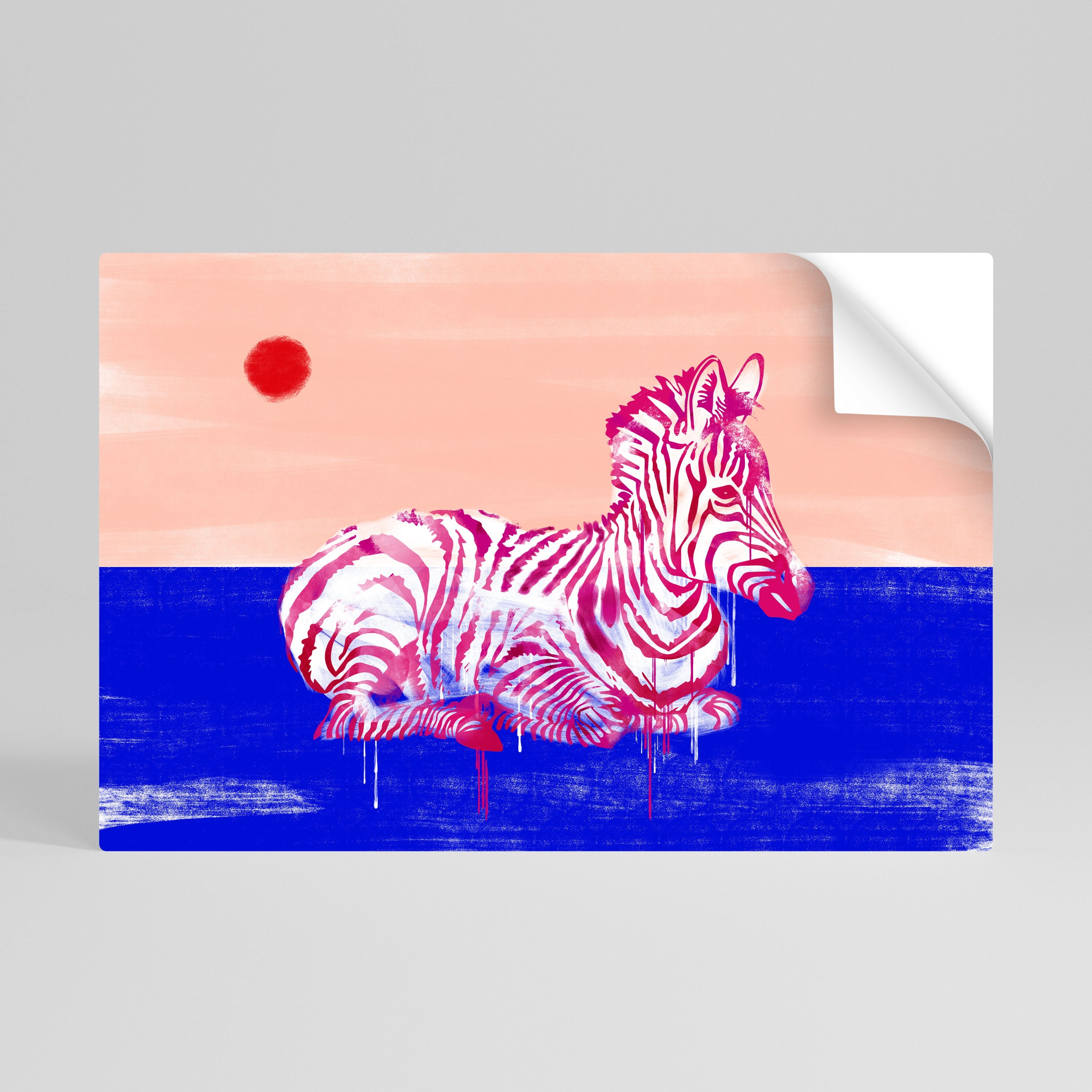Αφίσα FANCIFUL ZEBRA Peel and Stick με οριζόντια σχεδίαση