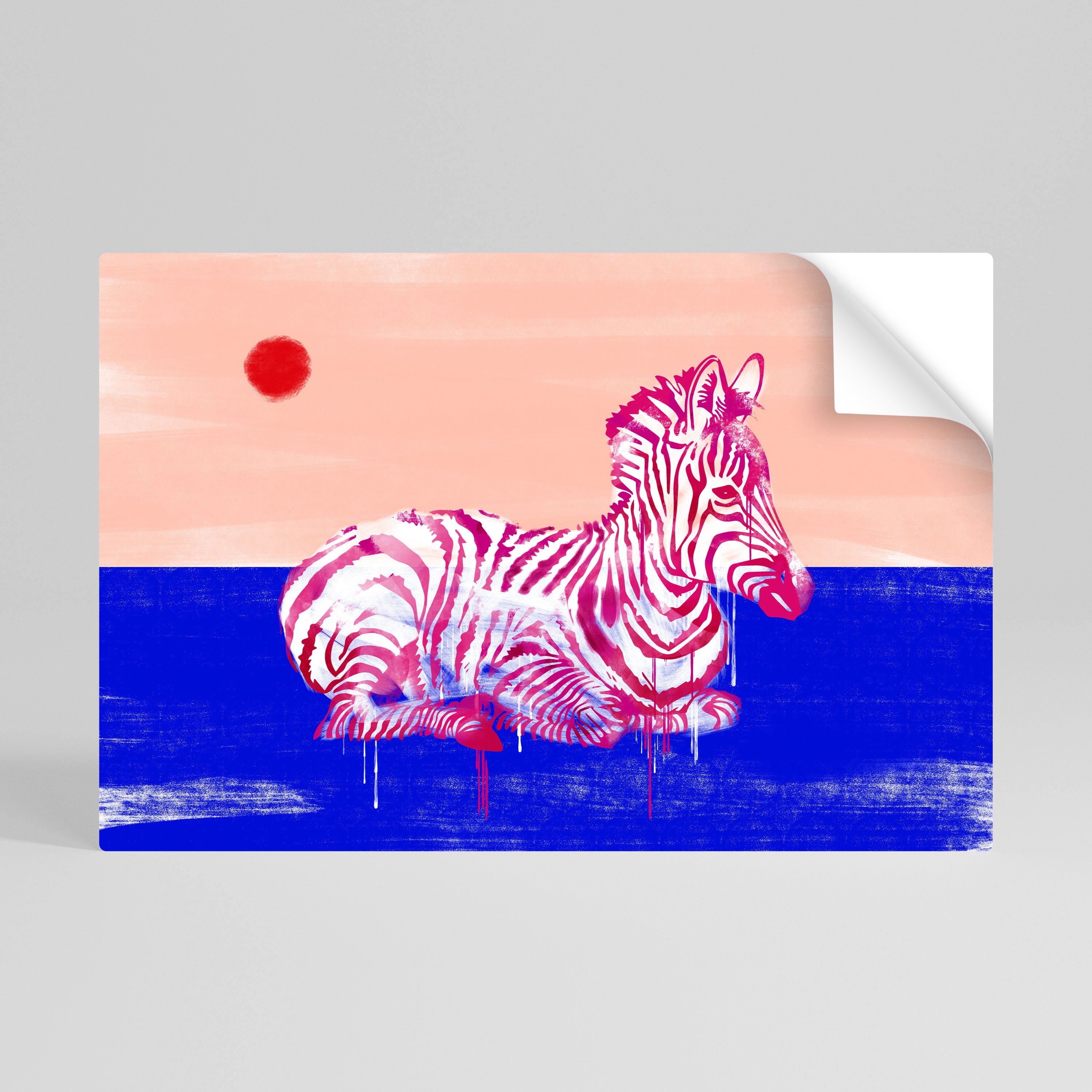 FANCIFUL ZEBRA Αυτοκόλλητη "Peel and Stick" Αφίσα οριζόντια