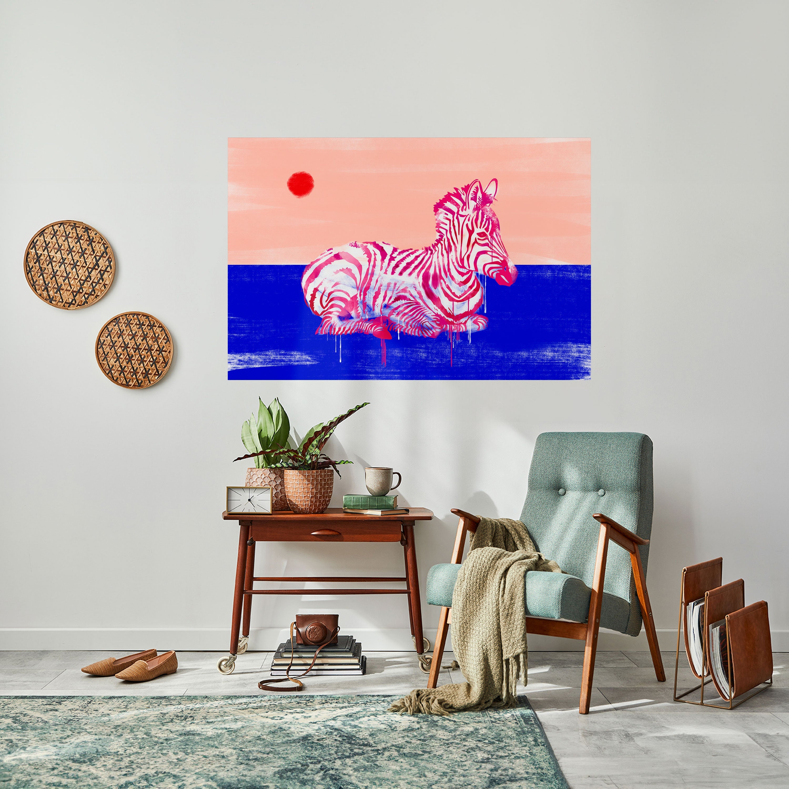 Αφίσα FANCIFUL ZEBRA Peel and Stick με οριζόντια σχεδίαση
