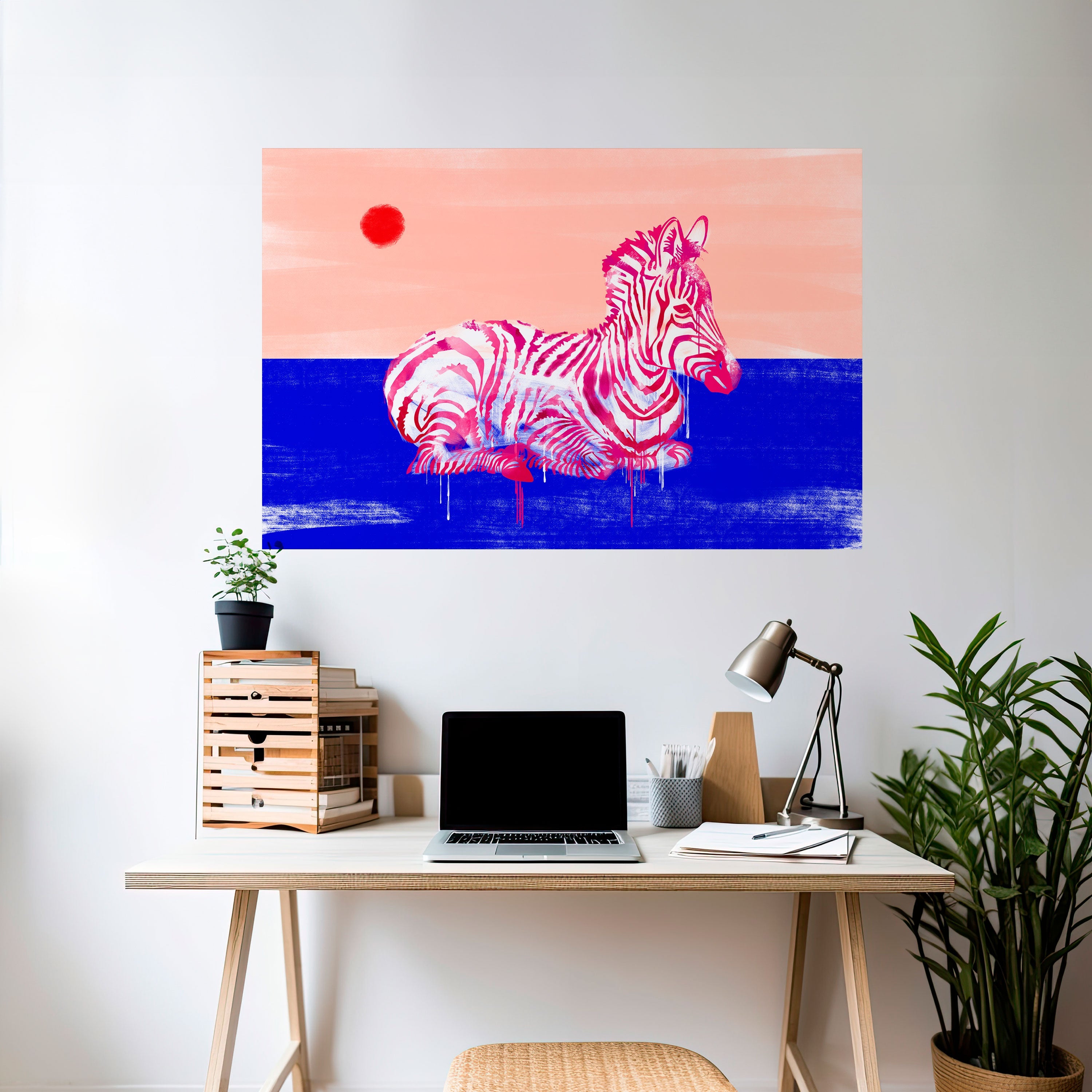 Αφίσα FANCIFUL ZEBRA Peel and Stick με οριζόντια σχεδίαση