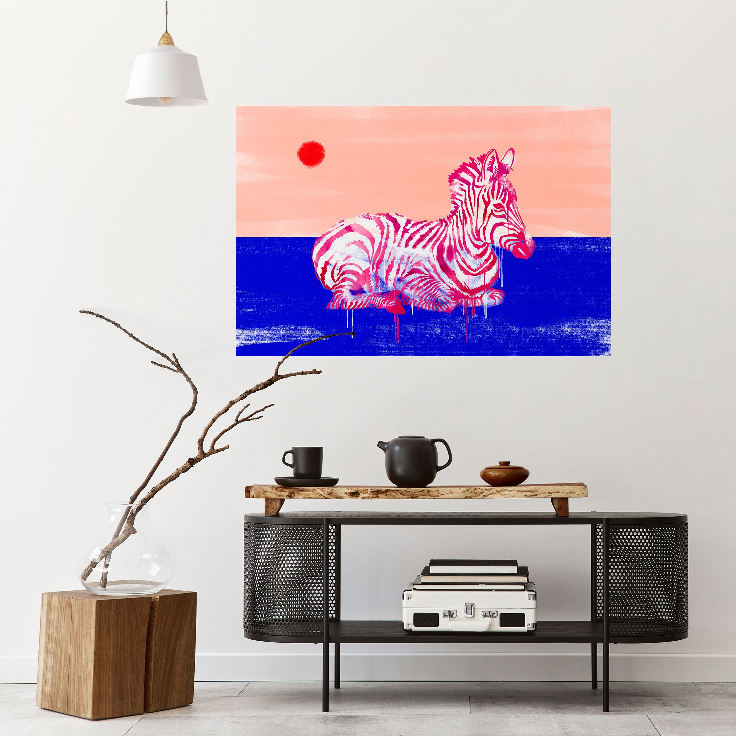 Αφίσα FANCIFUL ZEBRA Peel and Stick με οριζόντια σχεδίαση