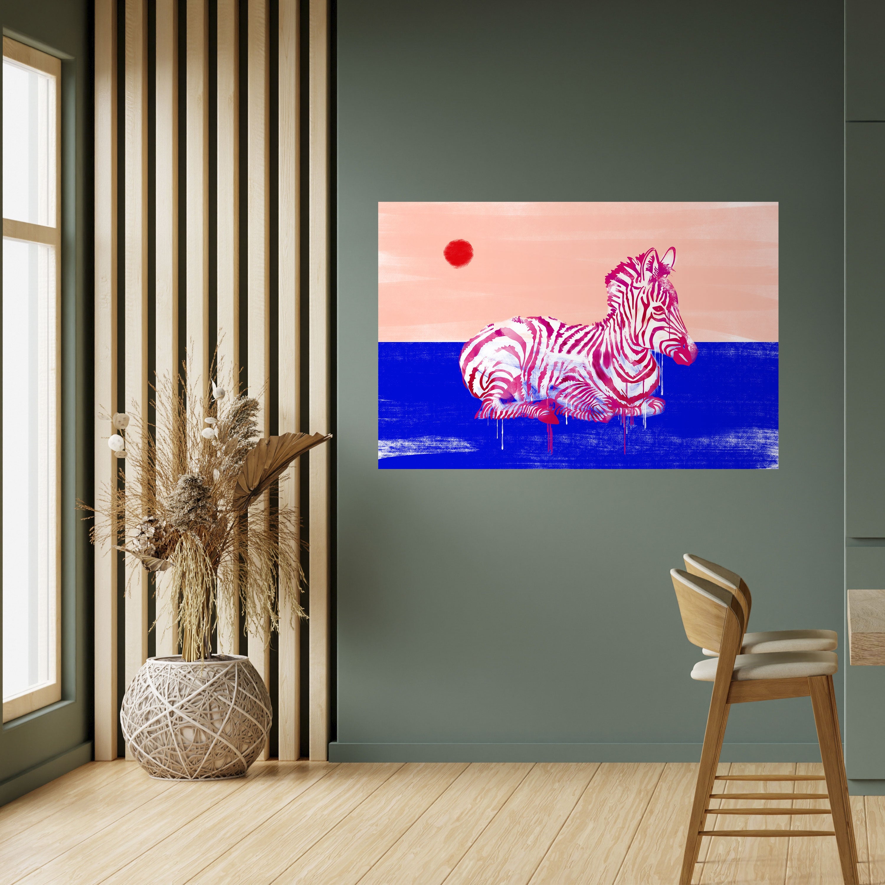 Αφίσα FANCIFUL ZEBRA Peel and Stick με οριζόντια σχεδίαση