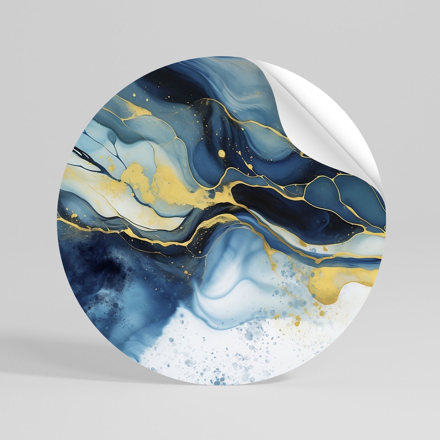 INKY MARBLE Αυτοκόλλητη Αφίσα στρογγυλή