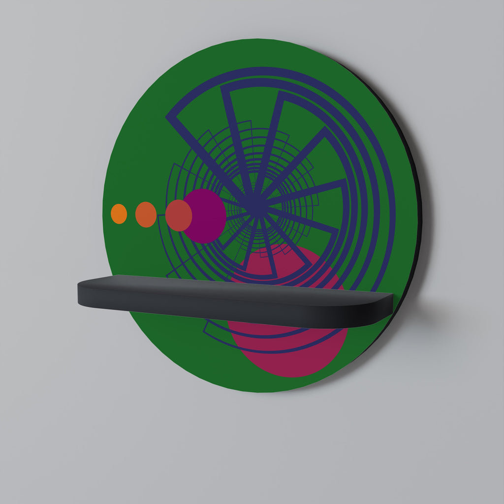 Στρογγυλό ράφι τέχνης VIVID COLORWHEEL σε μαύρο φινίρισμα