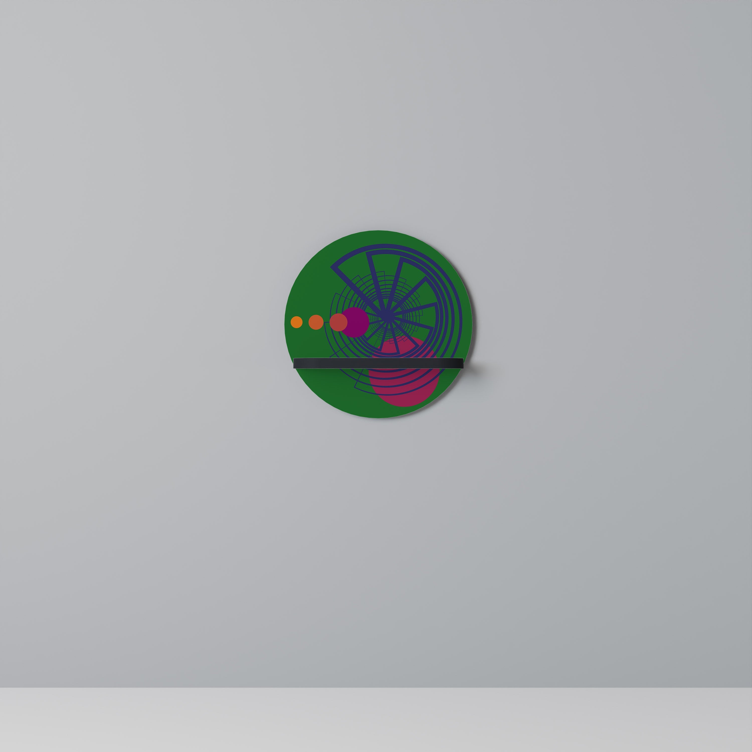 Στρογγυλό ράφι τέχνης VIVID COLORWHEEL σε μαύρο φινίρισμα