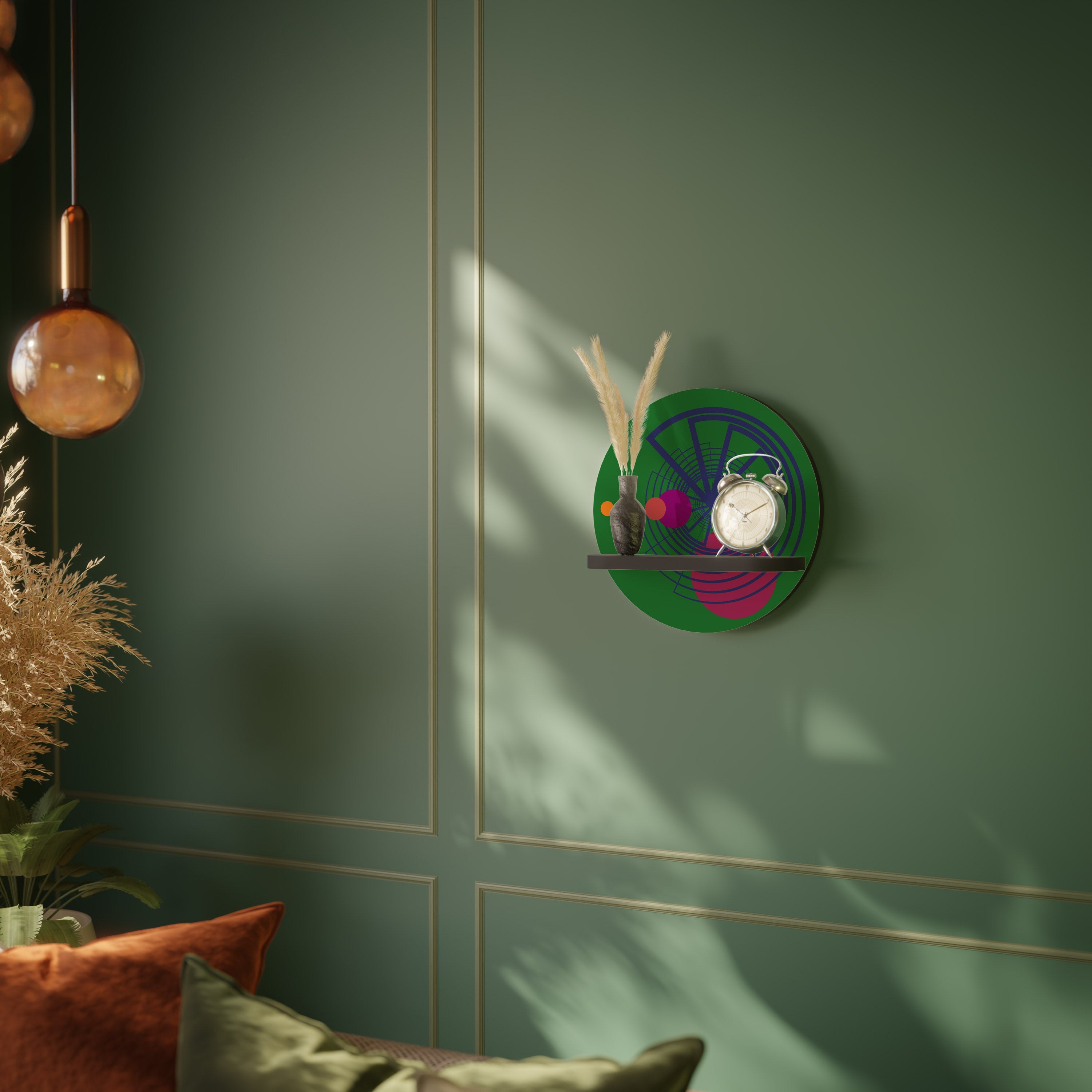 Στρογγυλό ράφι τέχνης VIVID COLORWHEEL σε μαύρο φινίρισμα