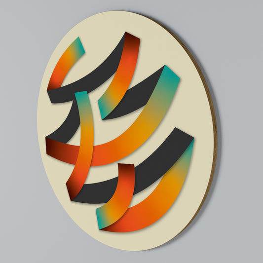 RIBBON REVERIE Round Wall Art