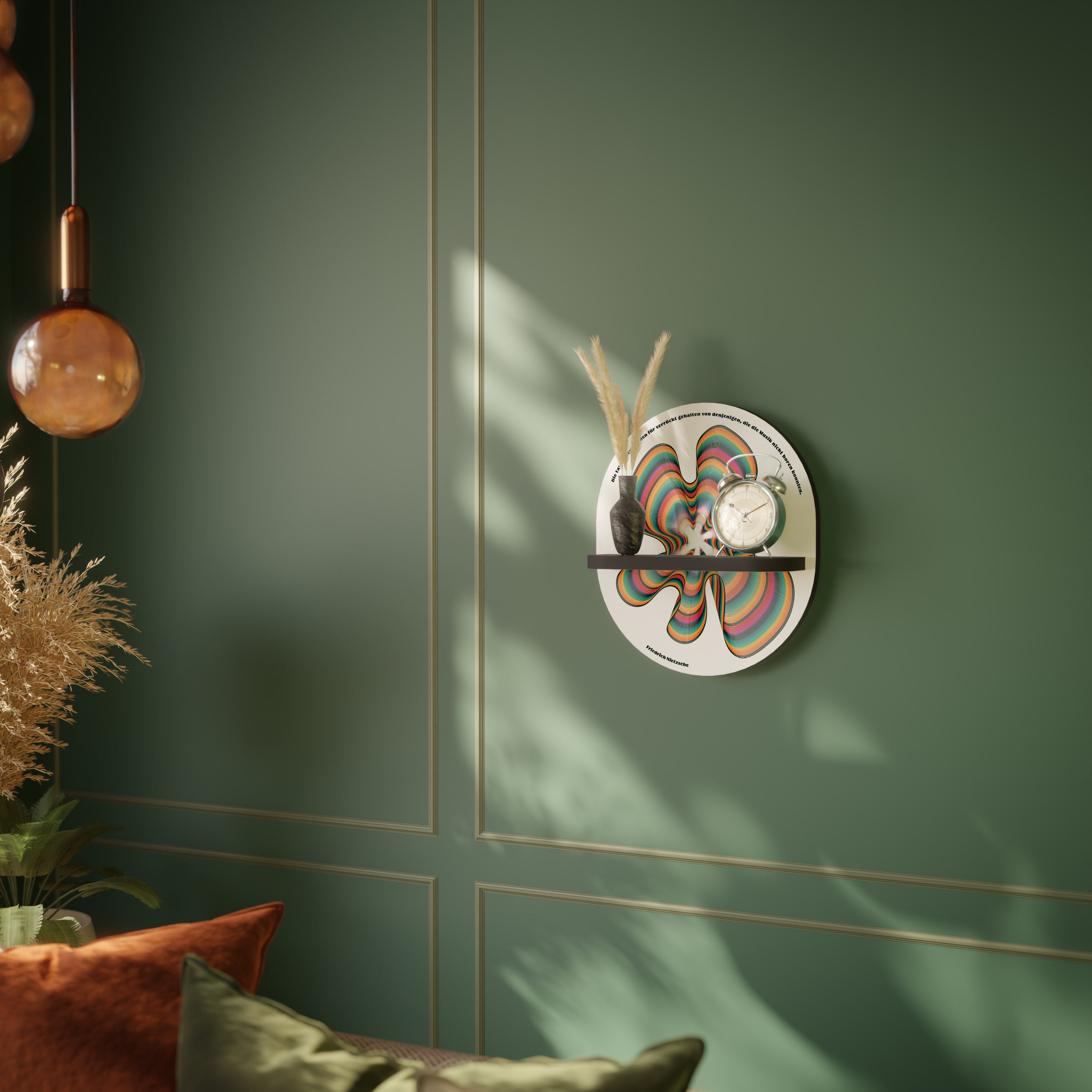 NOSTALGIC ECHOES [DE] Oval Art Shelf In Black Finish