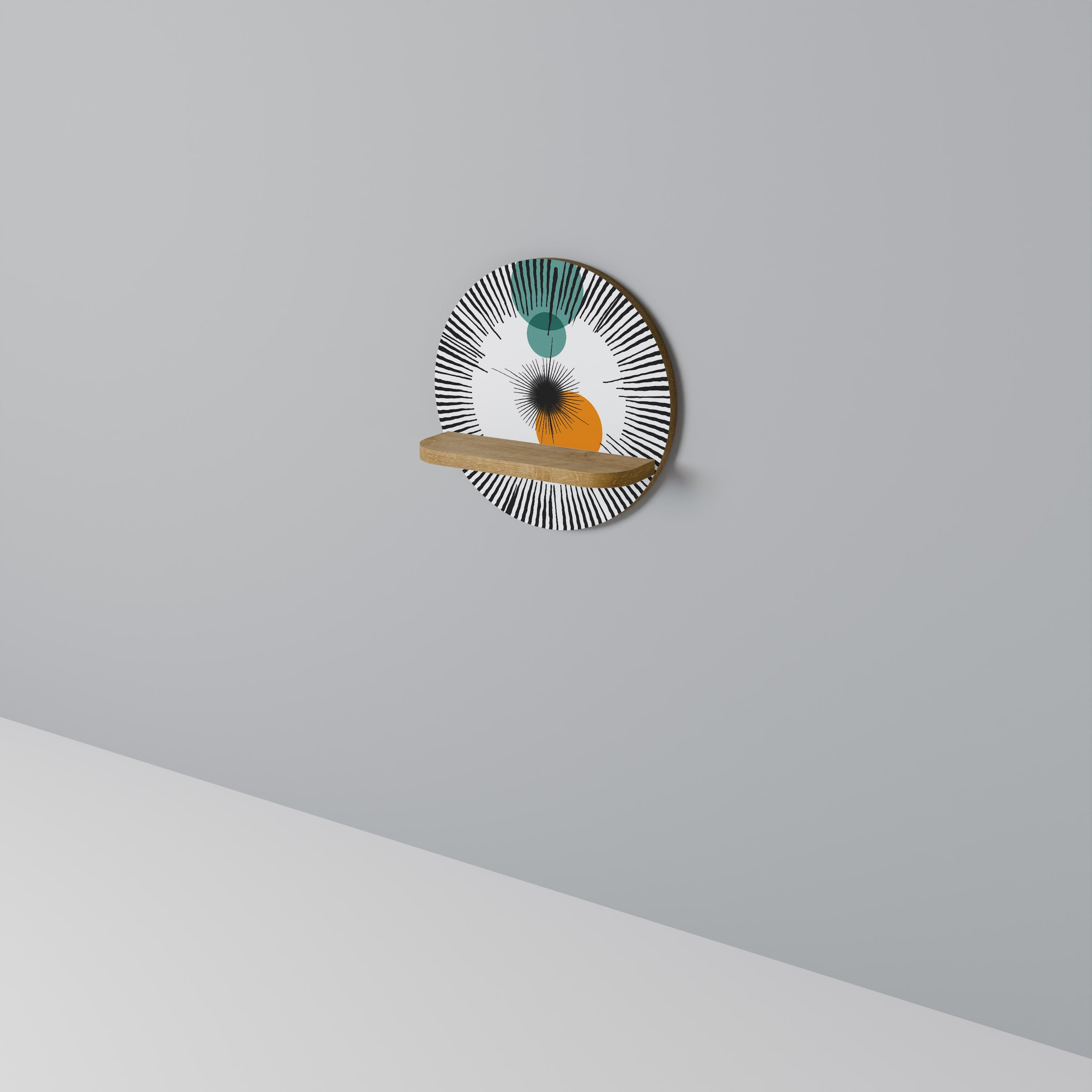 Στρογγυλό ράφι τέχνης CHROMALINE CREATION σε όψη δρυός