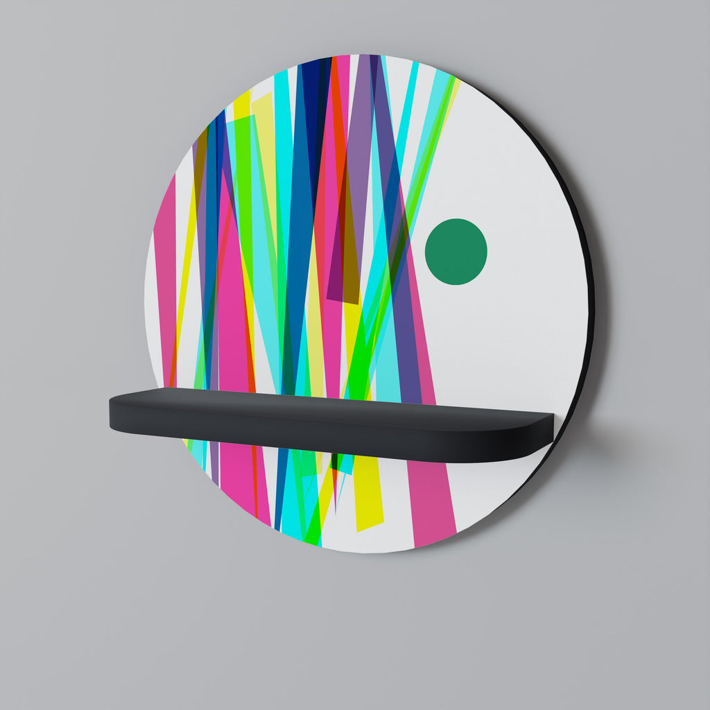 Στρογγυλό ράφι τέχνης WHIMSY NEON σε μαύρο φινίρισμα