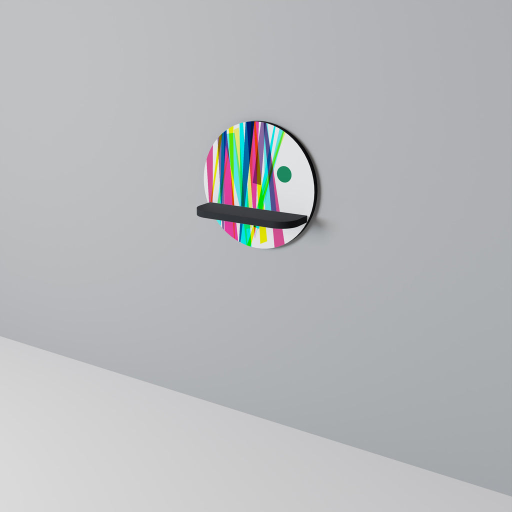 Στρογγυλό ράφι τέχνης WHIMSY NEON σε μαύρο φινίρισμα