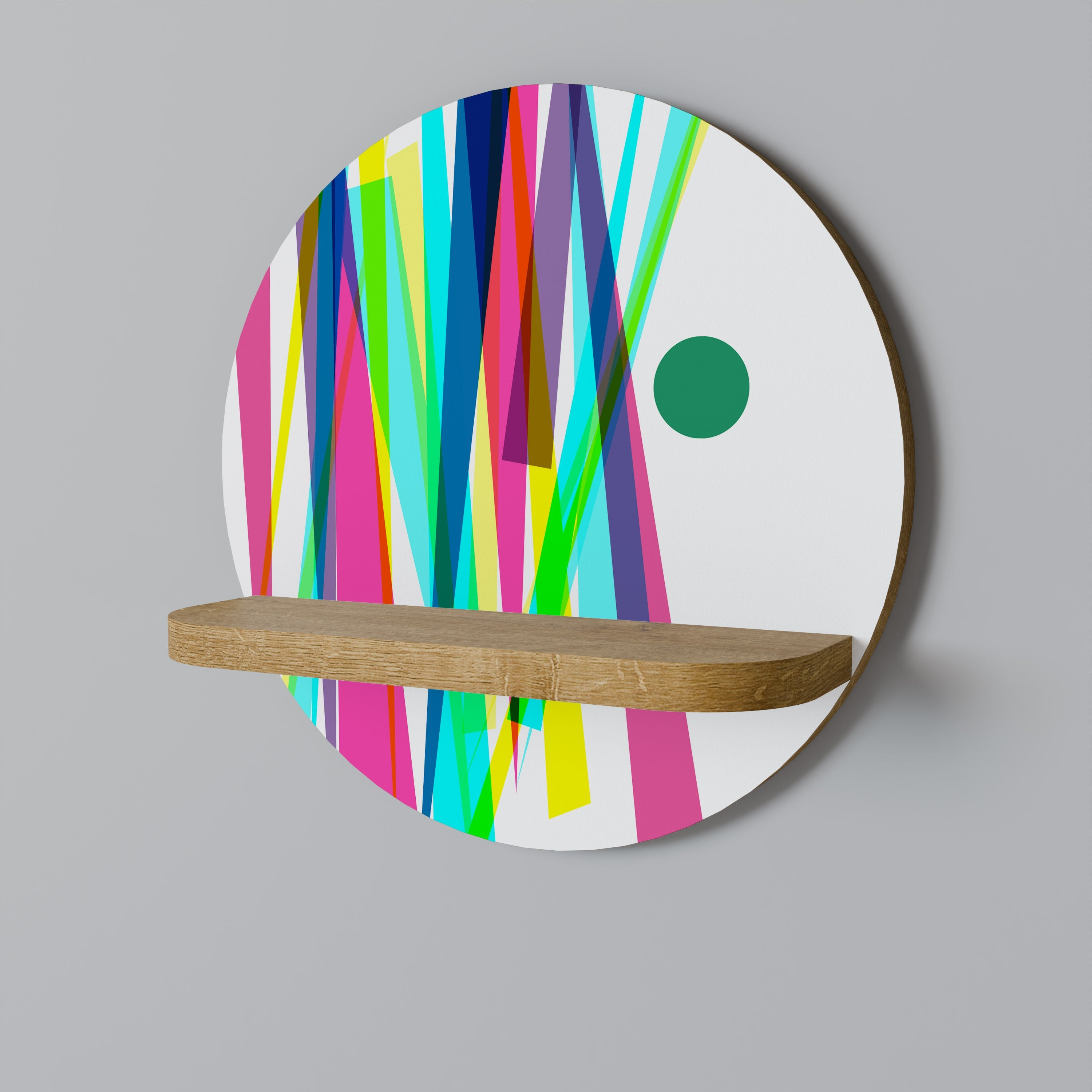 Στρογγυλό ράφι WHIMSY NEON σε στιλ δρυός