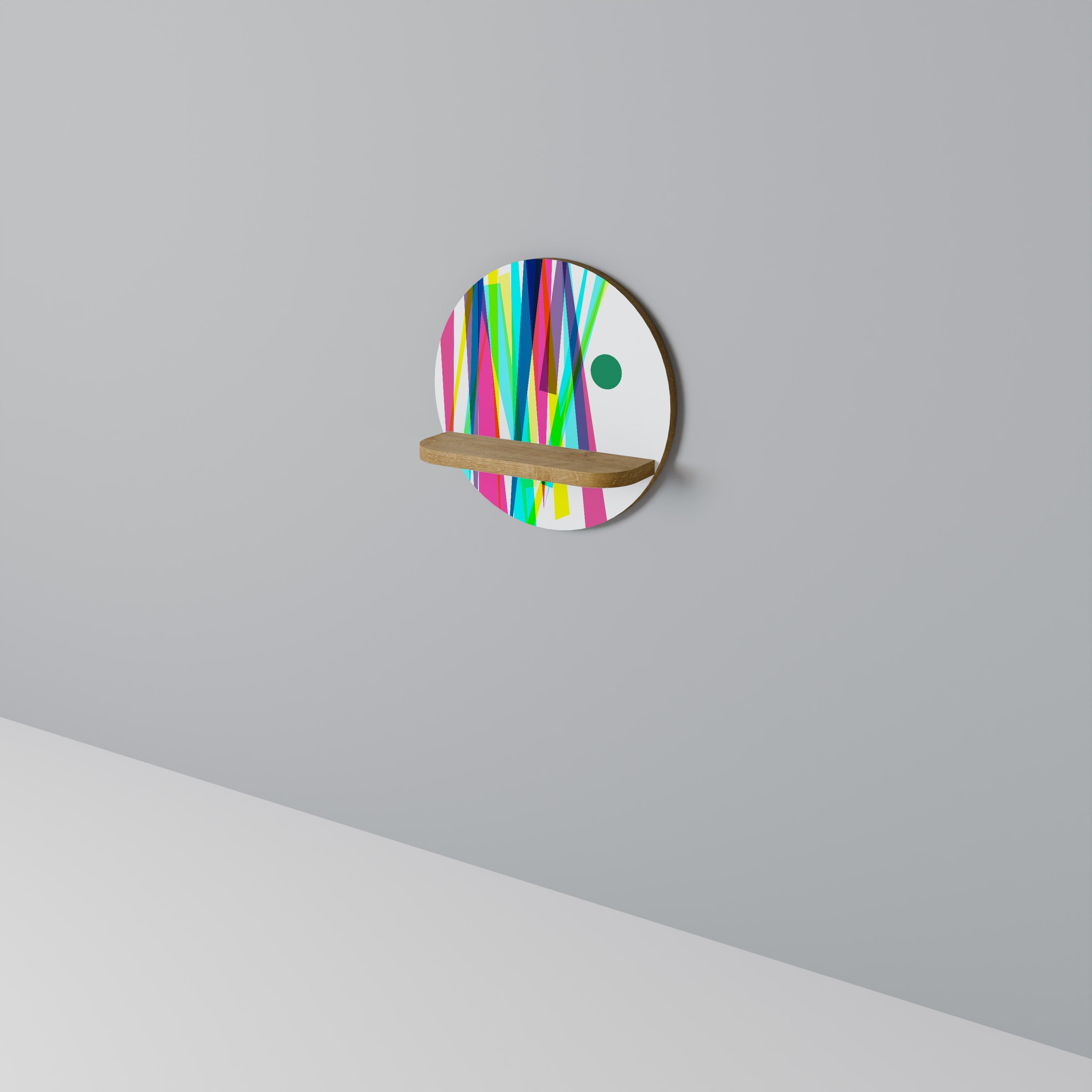 Στρογγυλό ράφι WHIMSY NEON σε στιλ δρυός