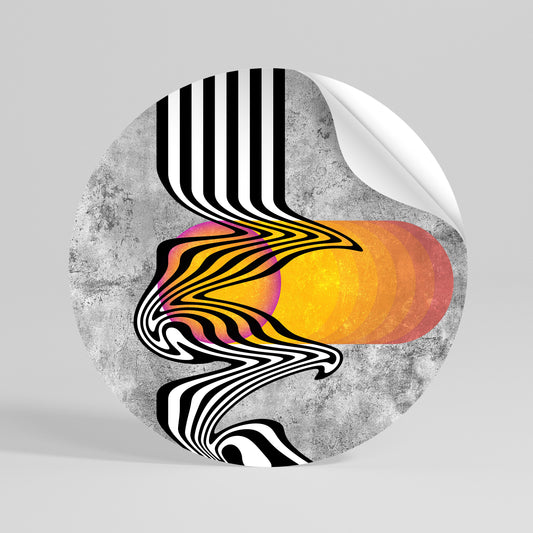 WHIMSICAL WAVES Αυτοκόλλητη Αφίσα στρογγυλή