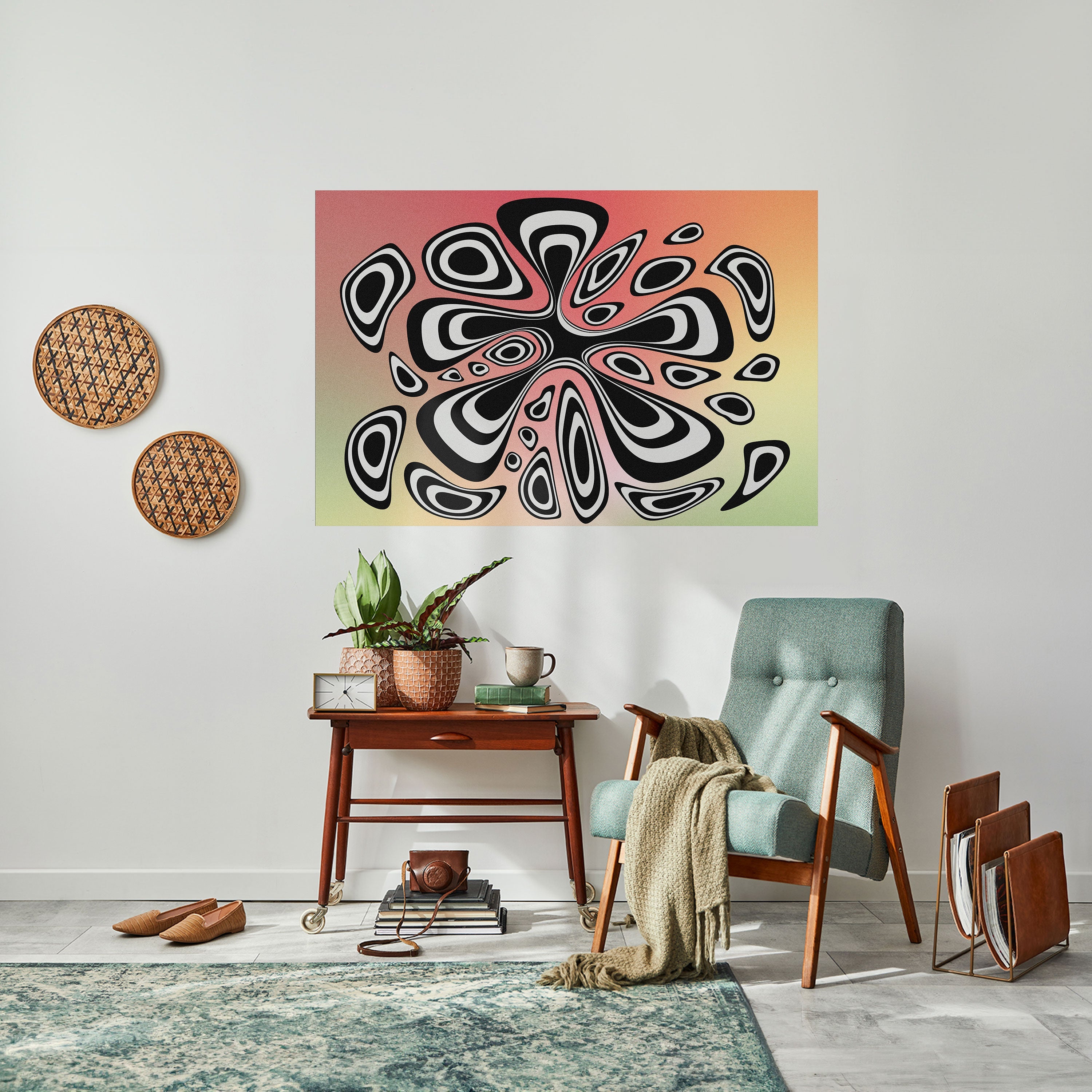 Αφίσα Illusionary Splash με οριζόντια τοποθέτηση και κολλητική ταινία