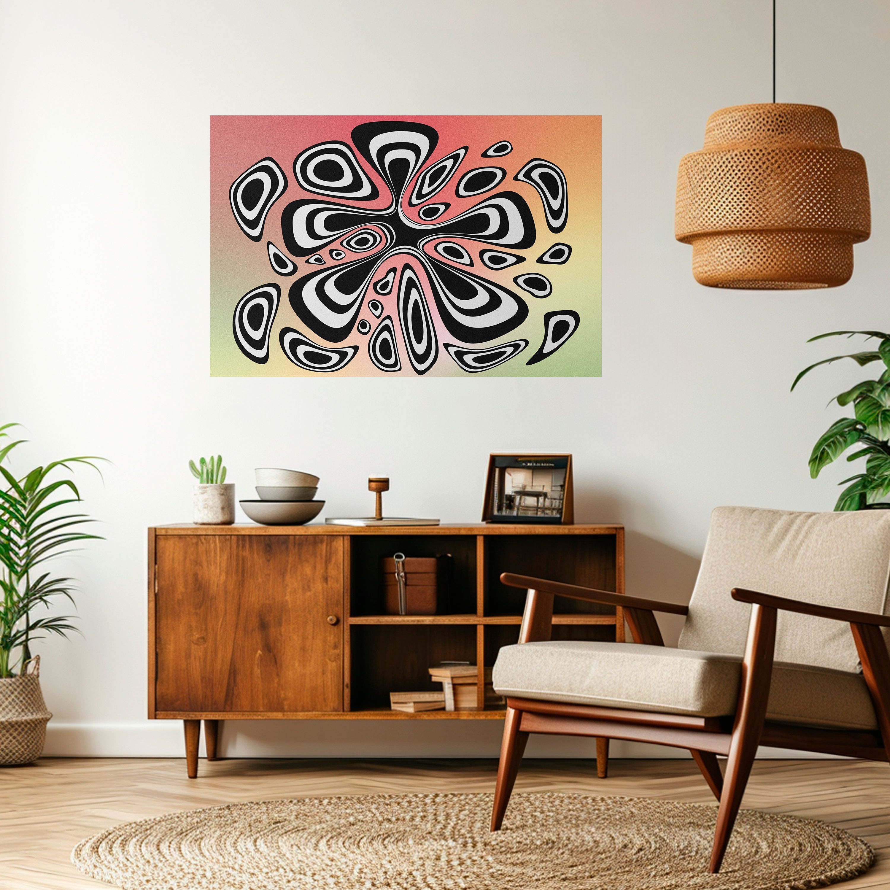 Αφίσα Illusionary Splash με οριζόντια τοποθέτηση και κολλητική ταινία