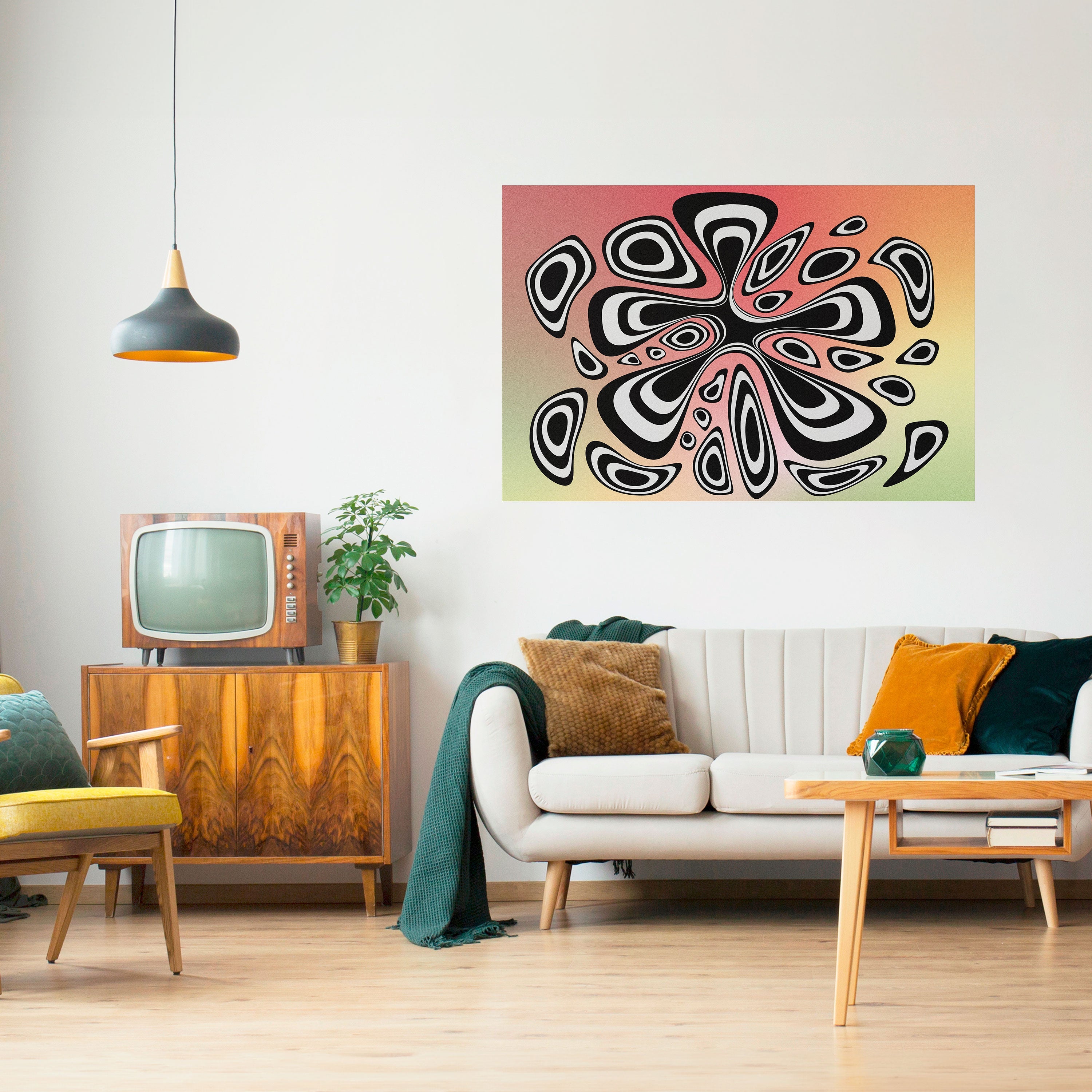 Αφίσα Illusionary Splash με οριζόντια τοποθέτηση και κολλητική ταινία