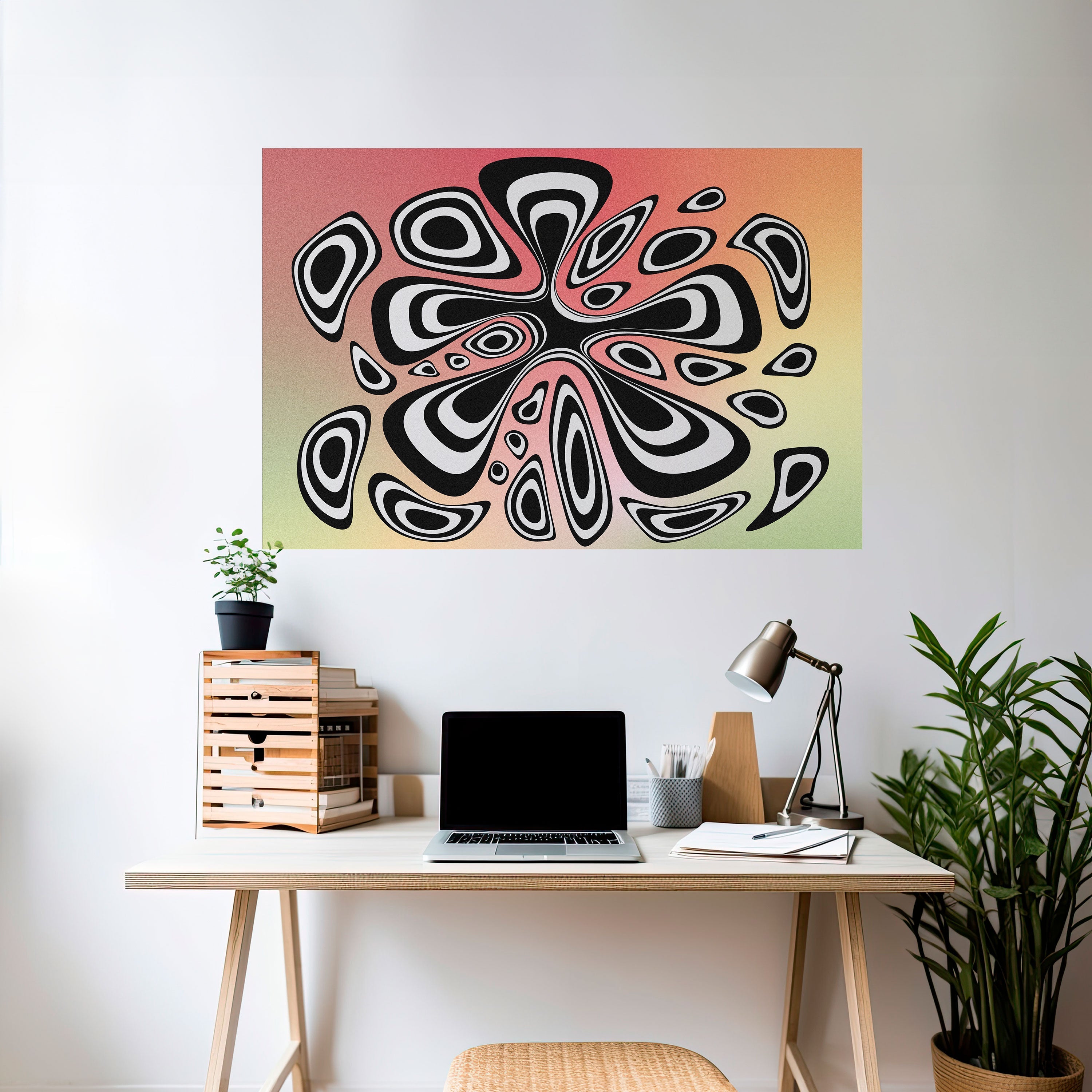 Αφίσα Illusionary Splash με οριζόντια τοποθέτηση και κολλητική ταινία
