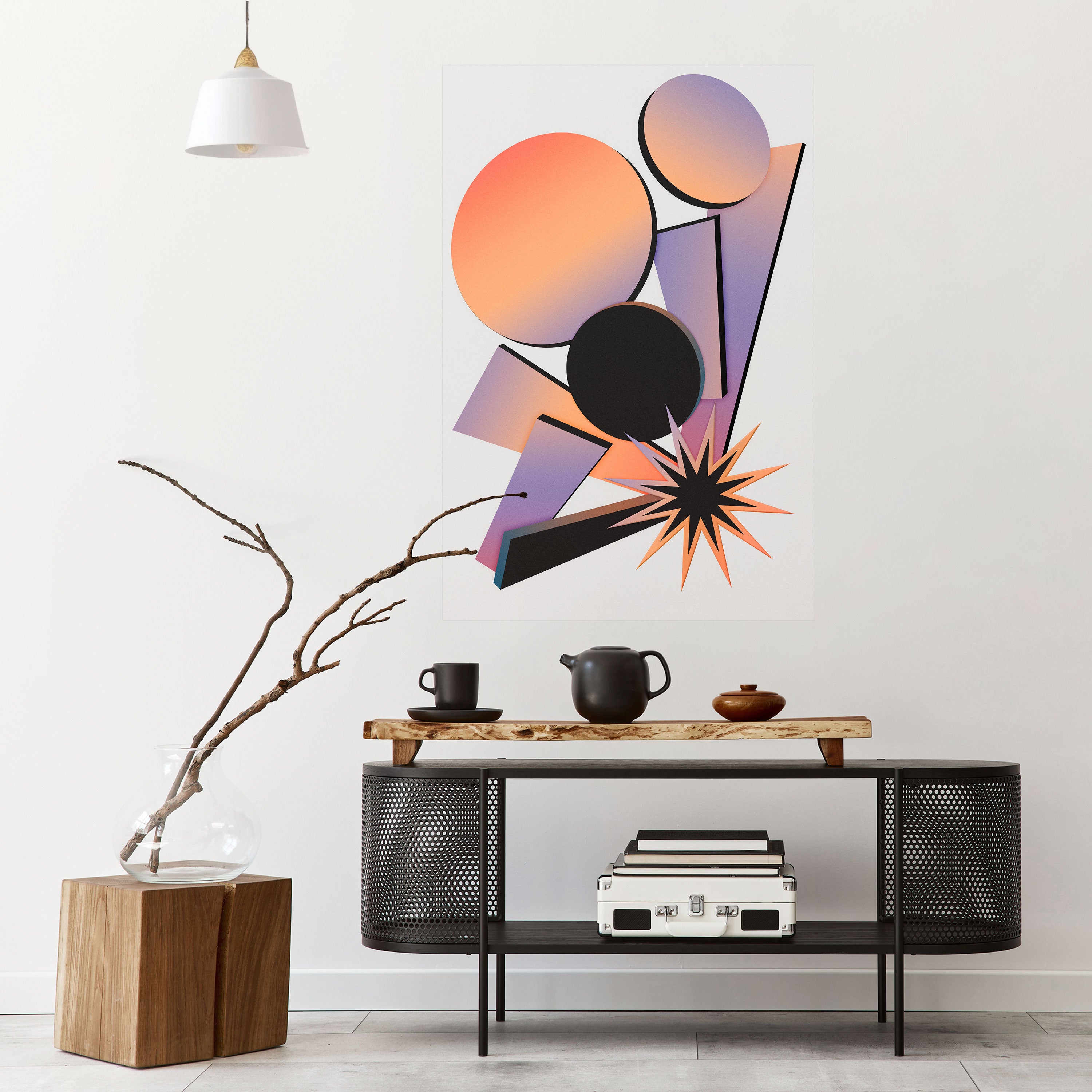 ANGULAR ARTISTRY Αφίσα με κόλλα και αυτοκόλλητο σε κάθετη γραμμή