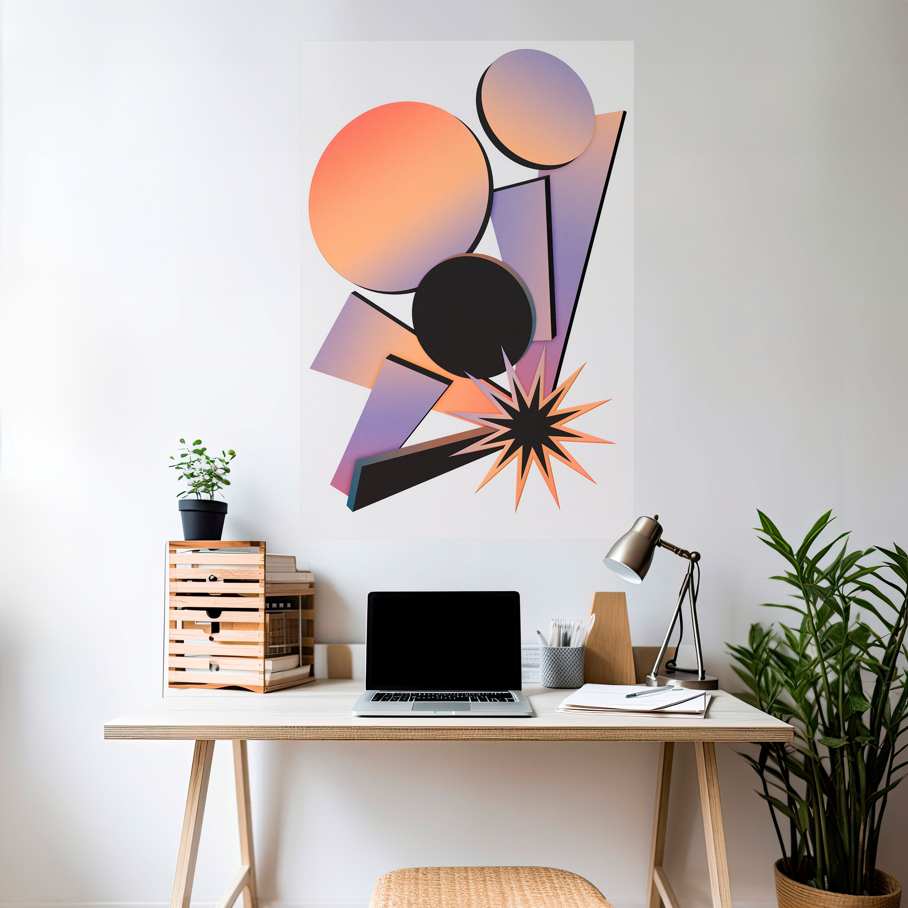 ANGULAR ARTISTRY Αφίσα με κόλλα και αυτοκόλλητο σε κάθετη γραμμή