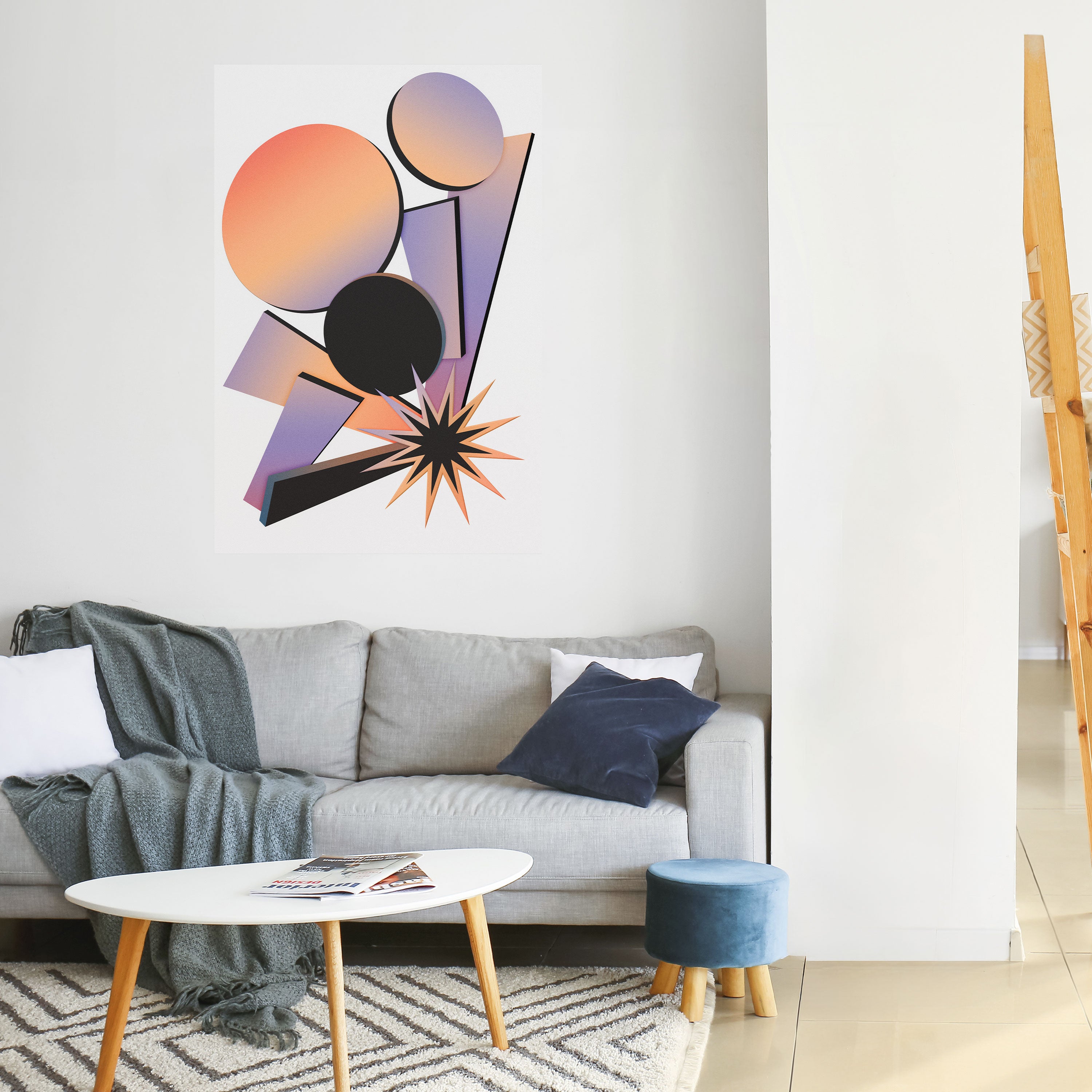 ANGULAR ARTISTRY Αφίσα με κόλλα και αυτοκόλλητο σε κάθετη γραμμή
