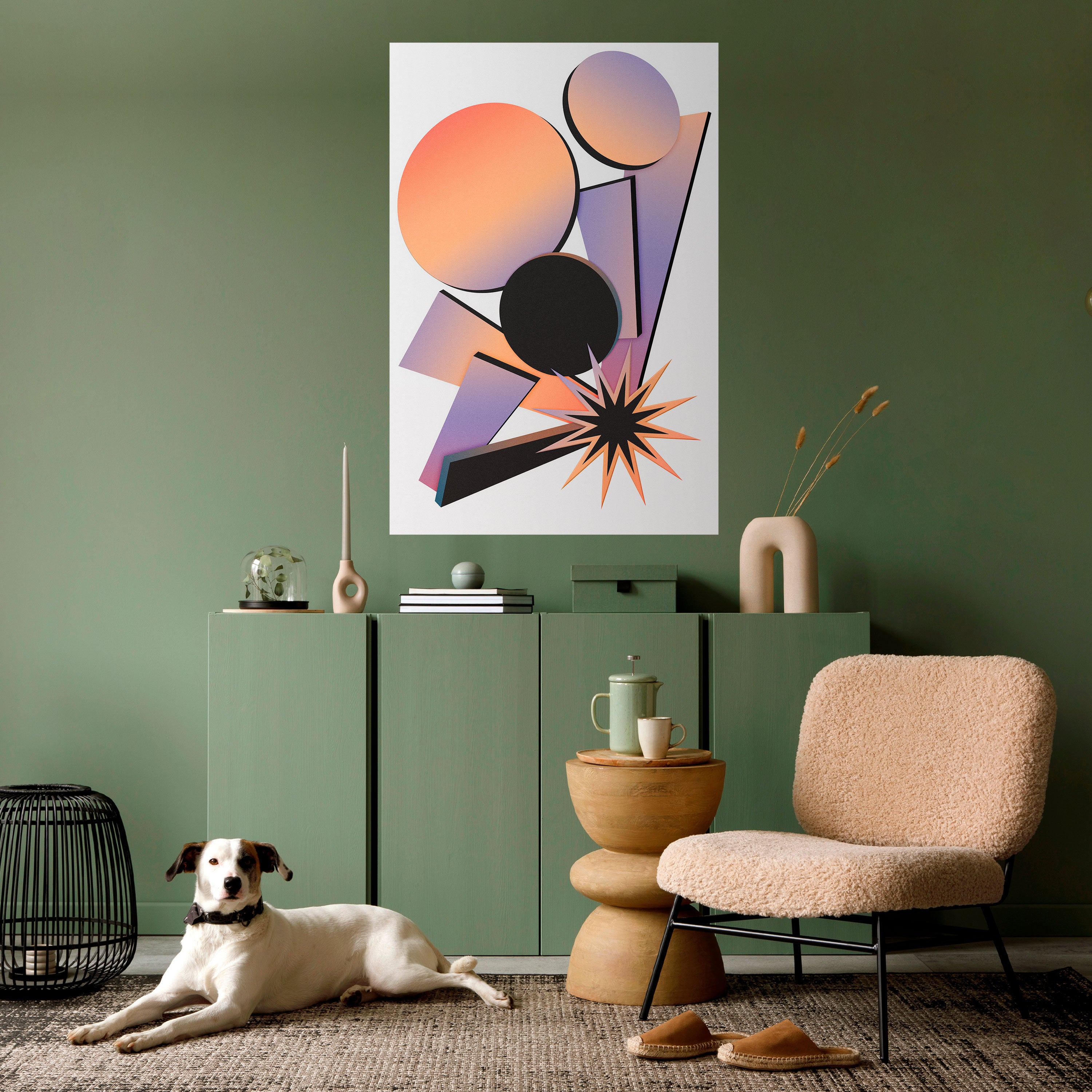 ANGULAR ARTISTRY Αφίσα με κόλλα και αυτοκόλλητο σε κάθετη γραμμή