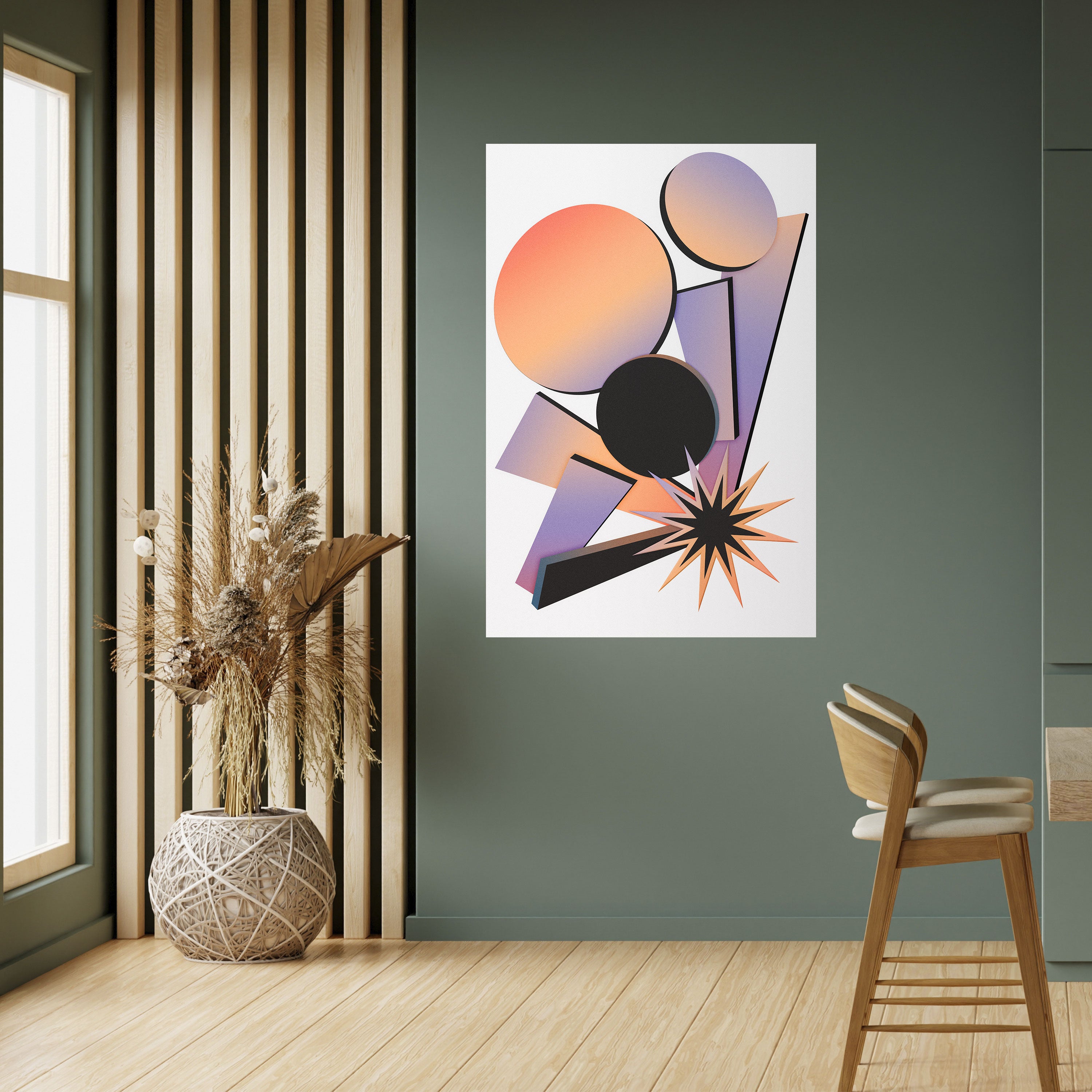 ANGULAR ARTISTRY Αφίσα με κόλλα και αυτοκόλλητο σε κάθετη γραμμή