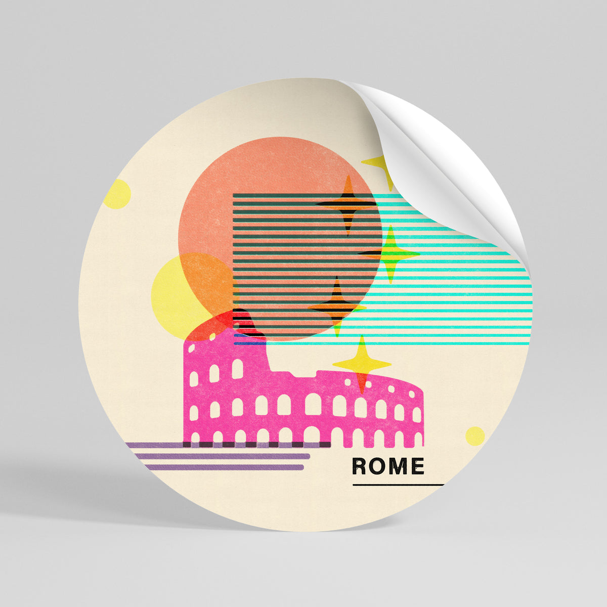 ROMAN SPARKLE Αυτοκόλλητη Αφίσα στρογγυλή