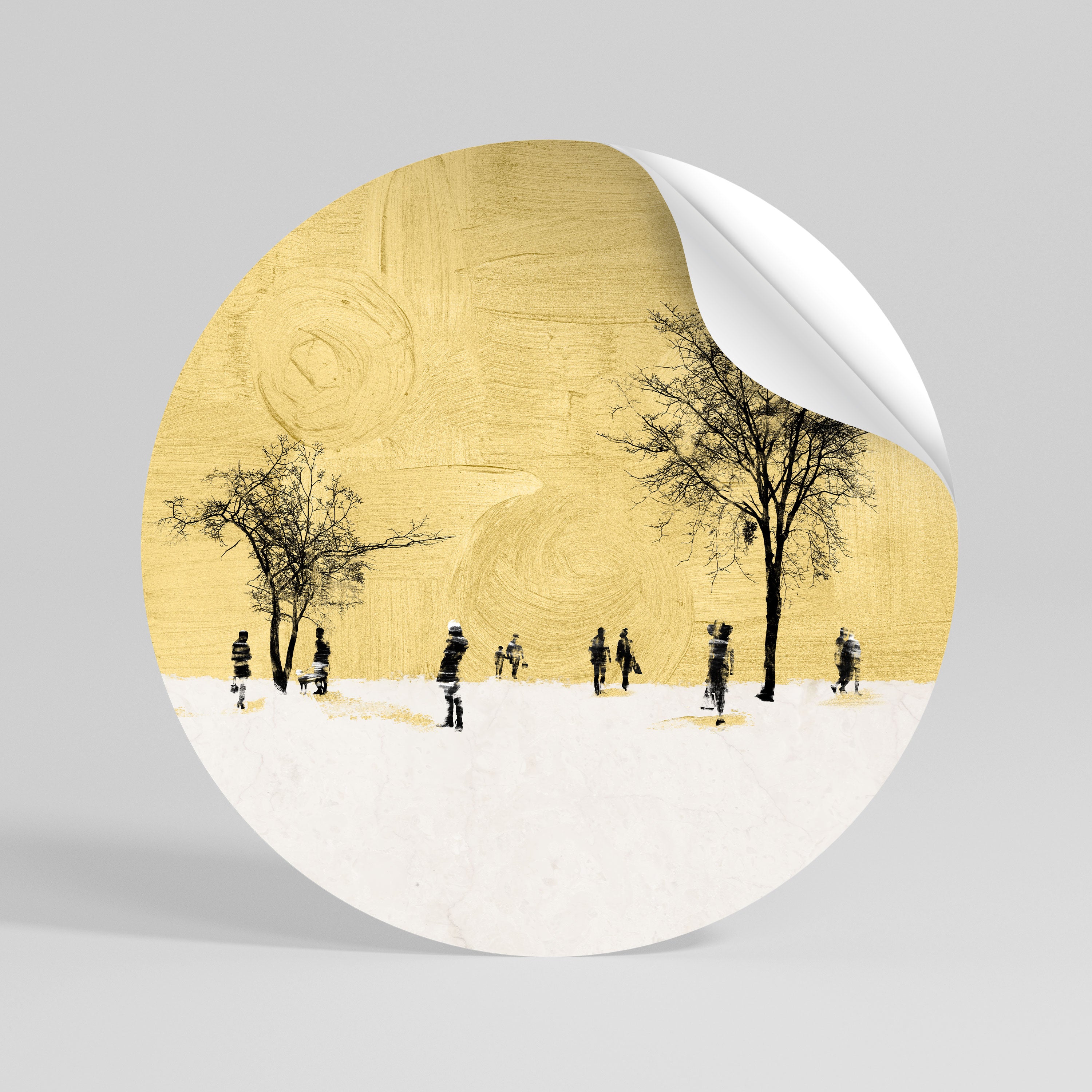 ERASED IN TIME Peel and Stick Round Sticker