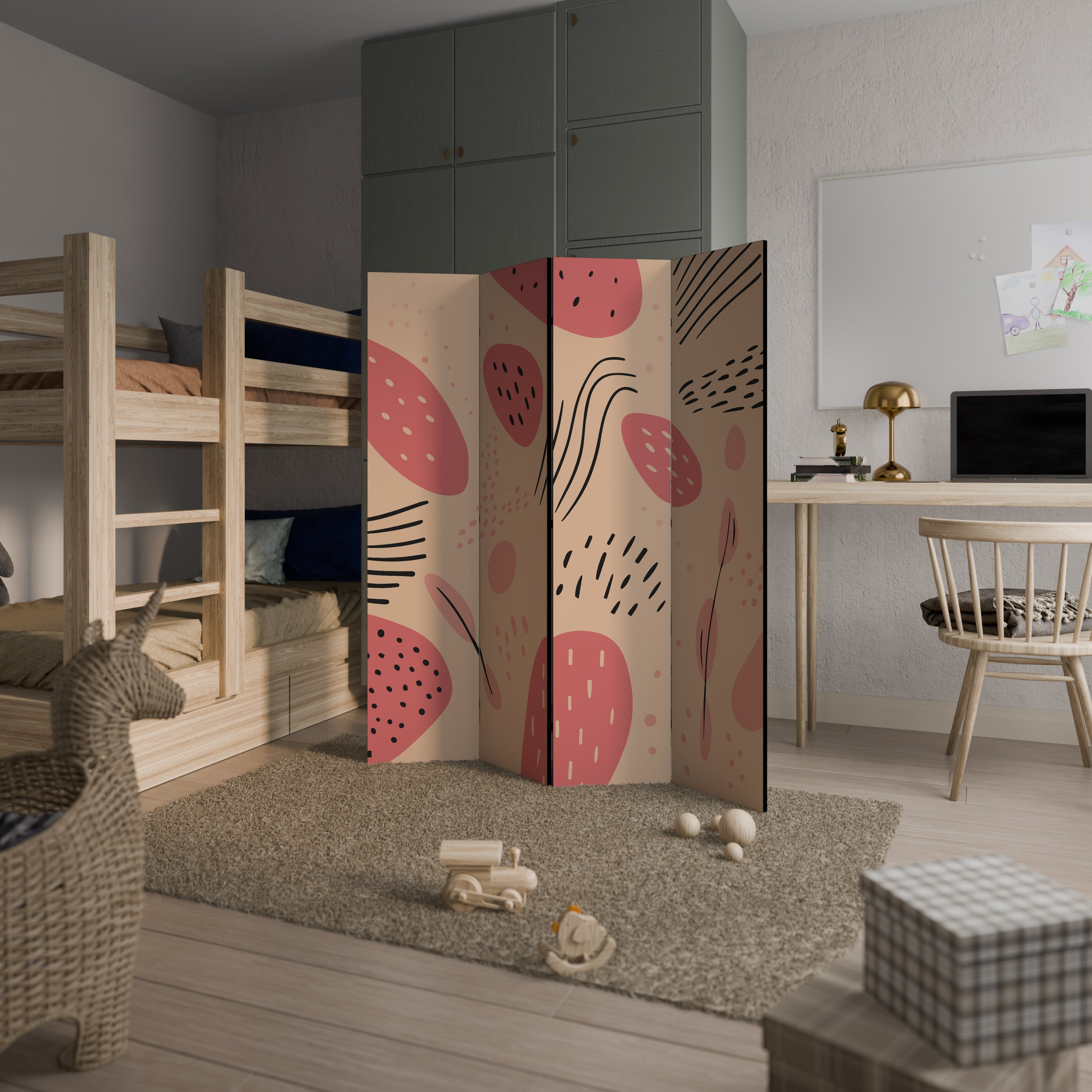 APRICOT FRENZY Παραβάν με 4 πάνελ