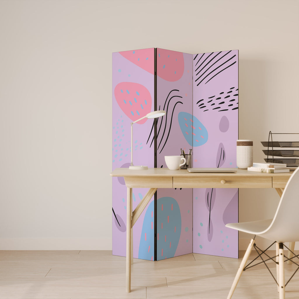 PINKY FRENZY Decorative 3-Panel Room Divider
