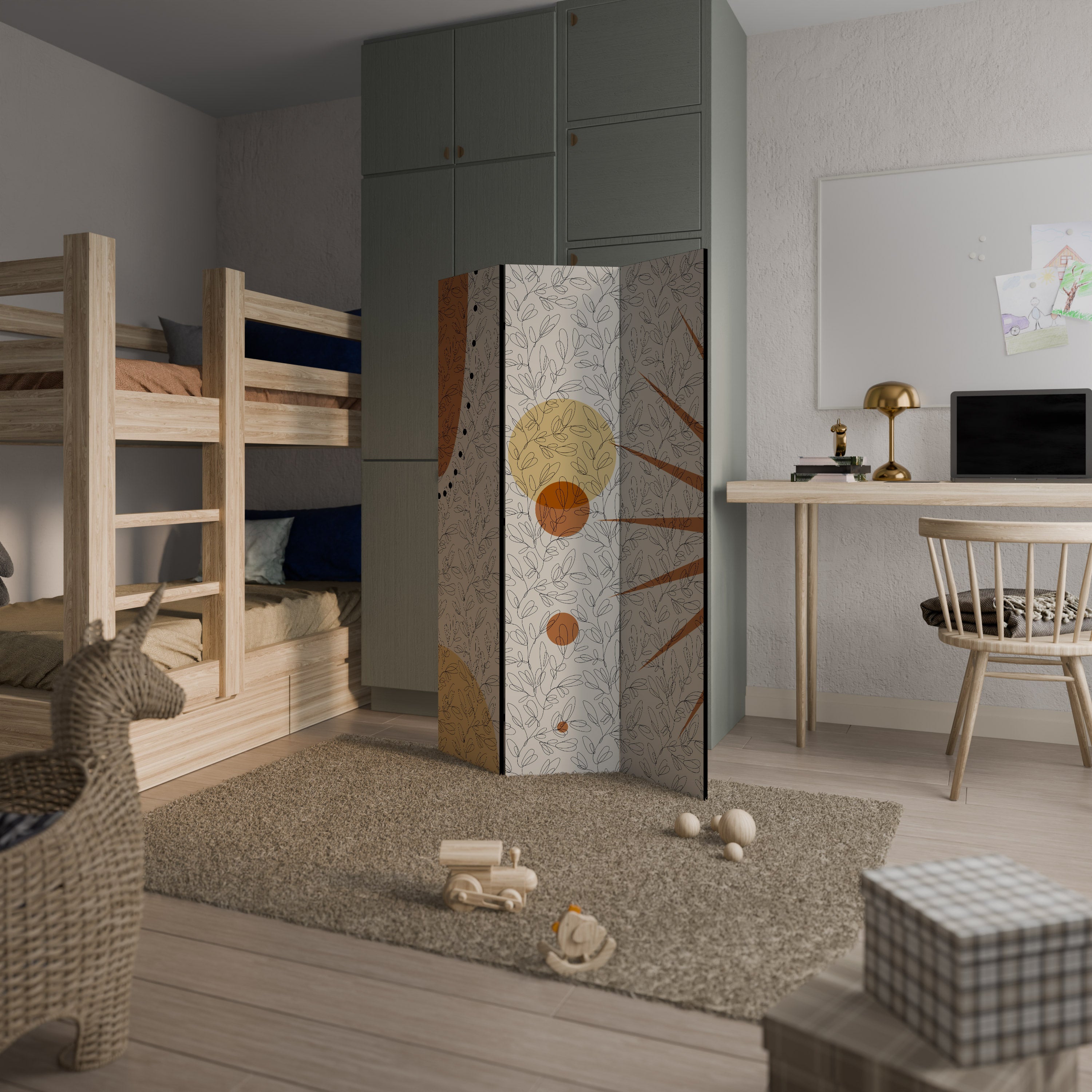 RAYS AND ROUNDELS Παραβάν με 3 πάνελ