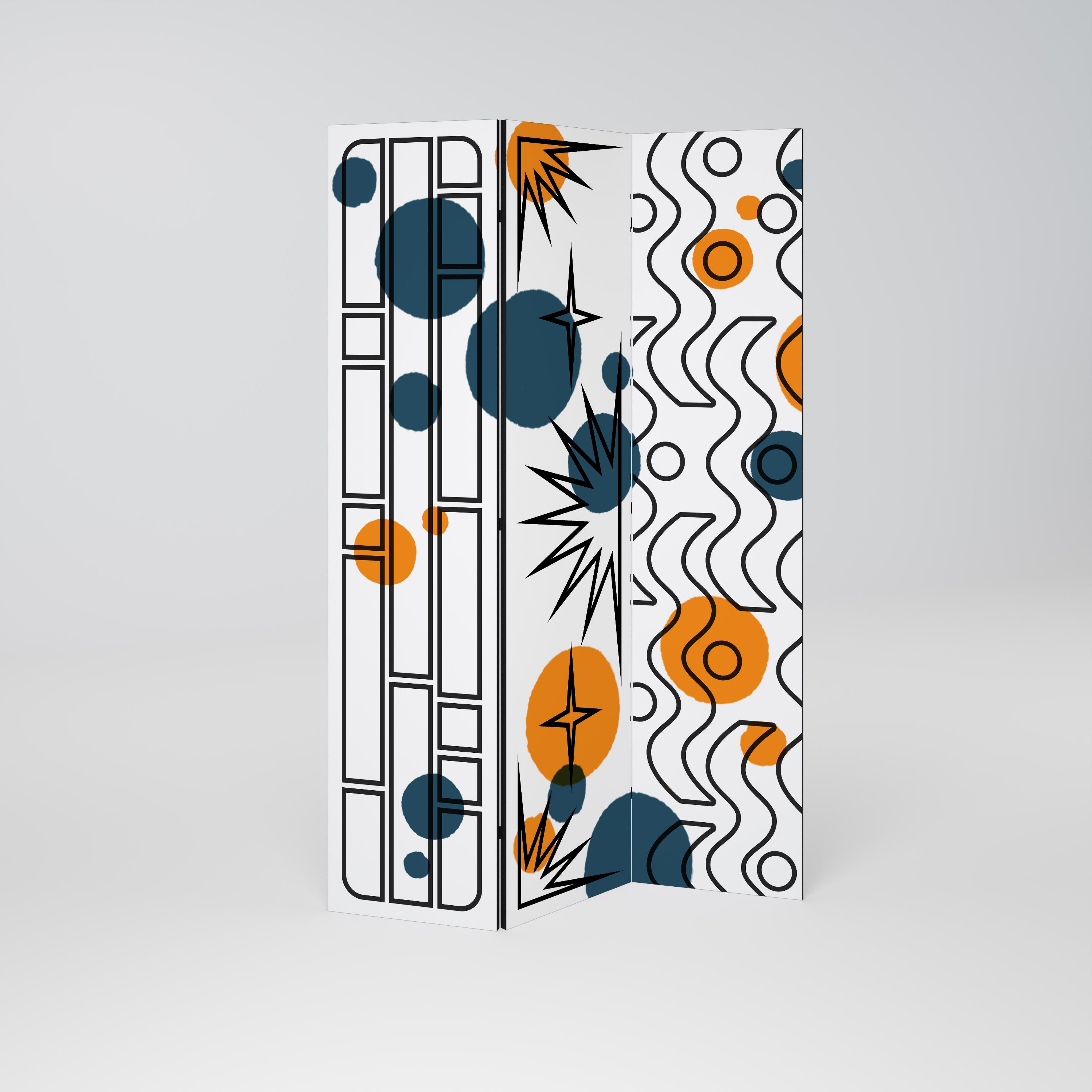 ABSTRACT SYMPHONY FLARE Διακοσμητικό παραβάν με 3 πάνελ