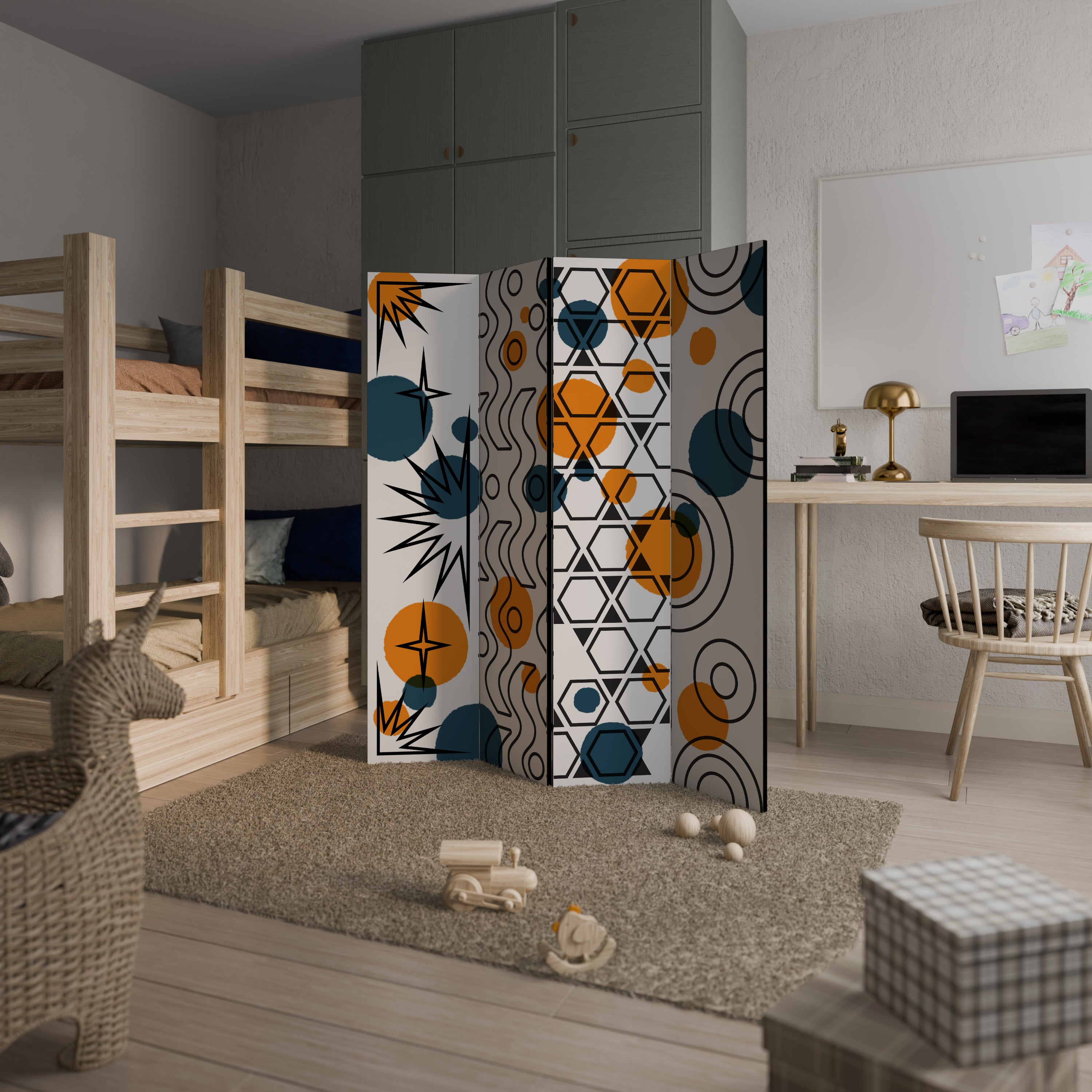 ABSTRACT SYMPHONY FLARE Παραβάν με 4 πάνελ