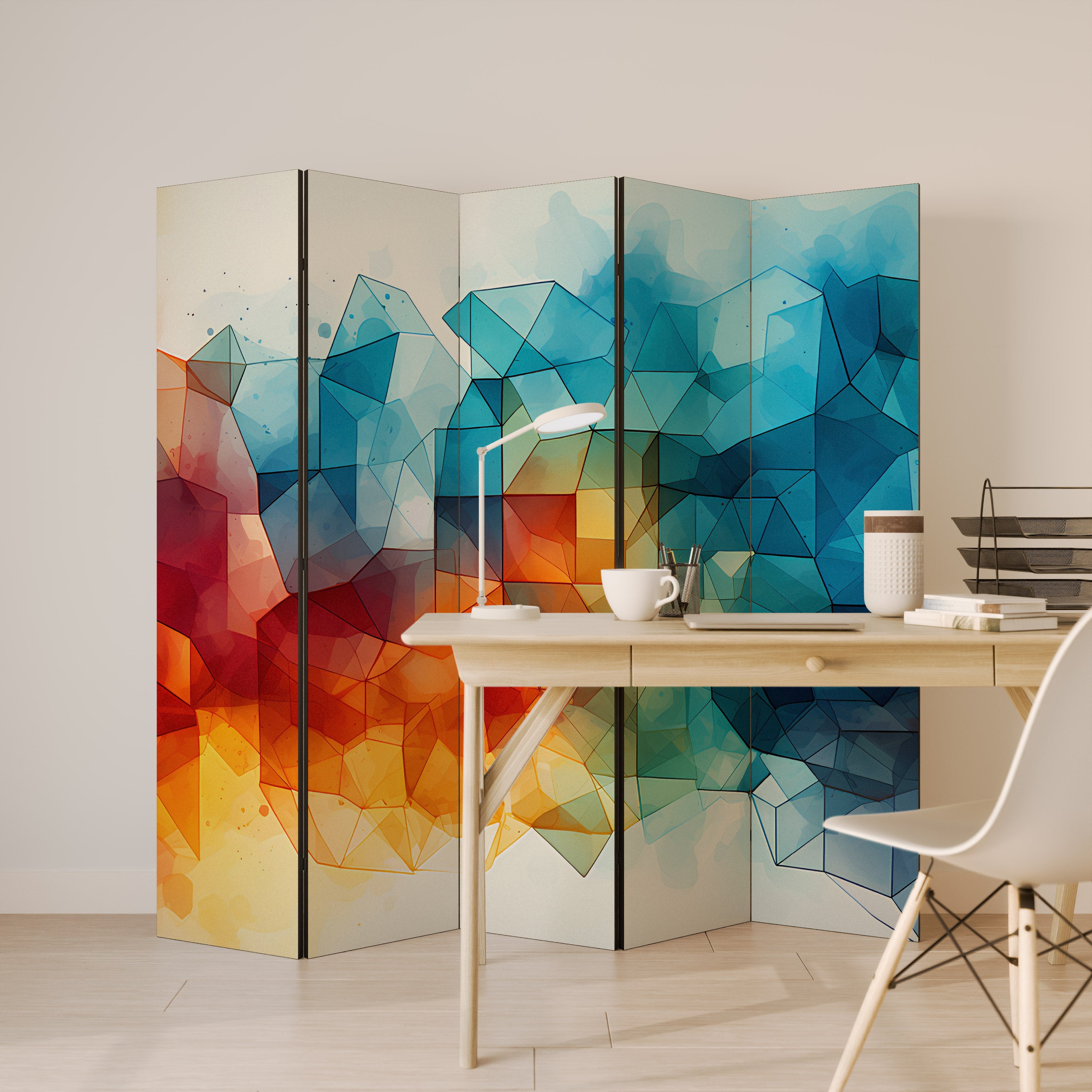 VIBRANT FACETS UNITE Παραβάν με 5 πάνελ