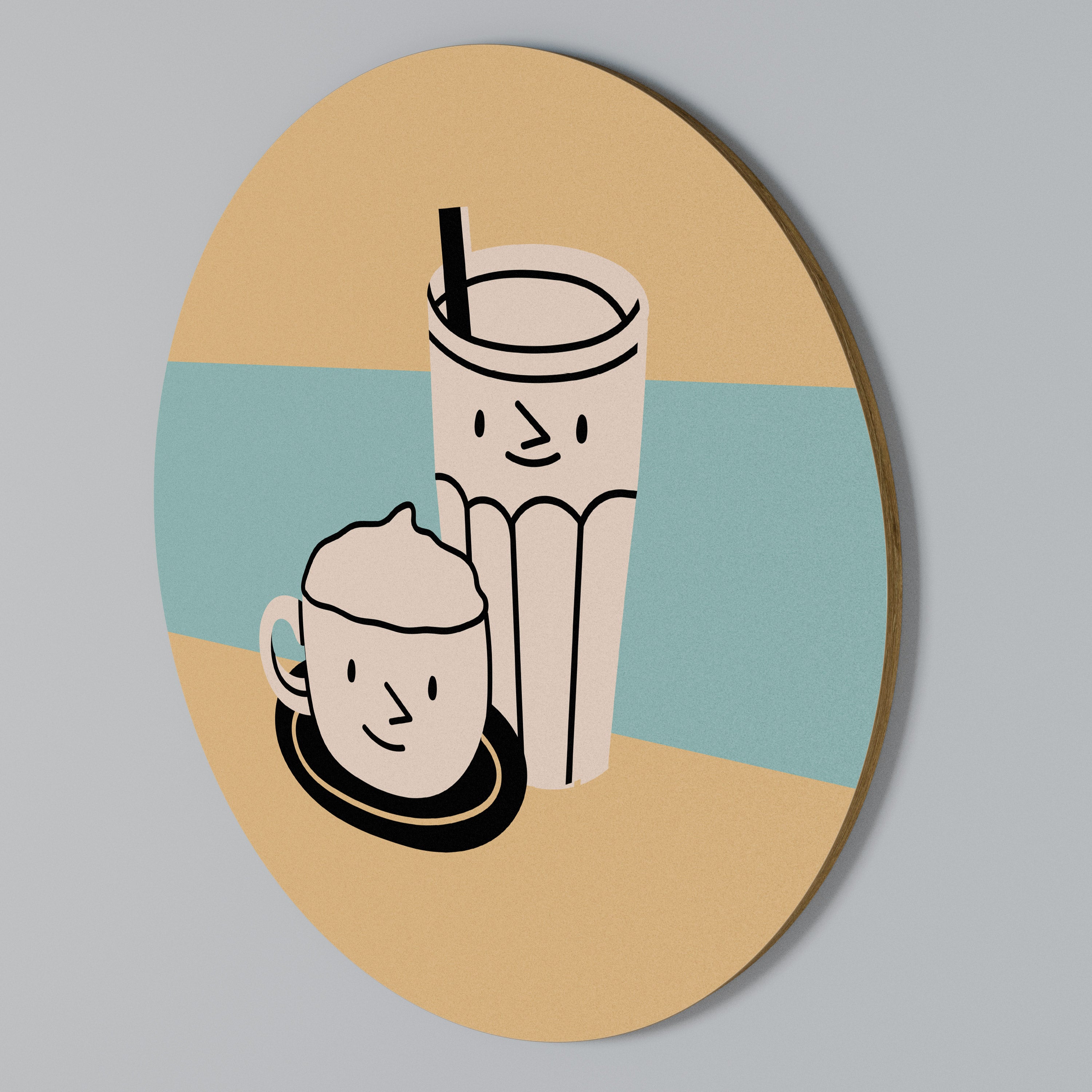 COFFEE PLEASURES Στρογγυλός πίνακας ζωγραφικής