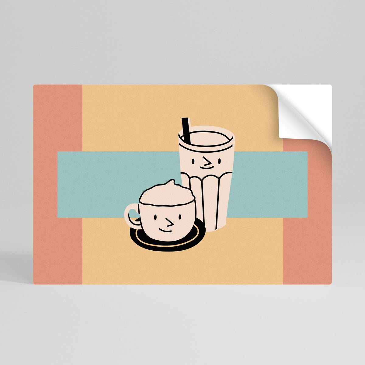 COFFEE PLEASURES Αυτοκόλλητη Αφίσα οριζόντια