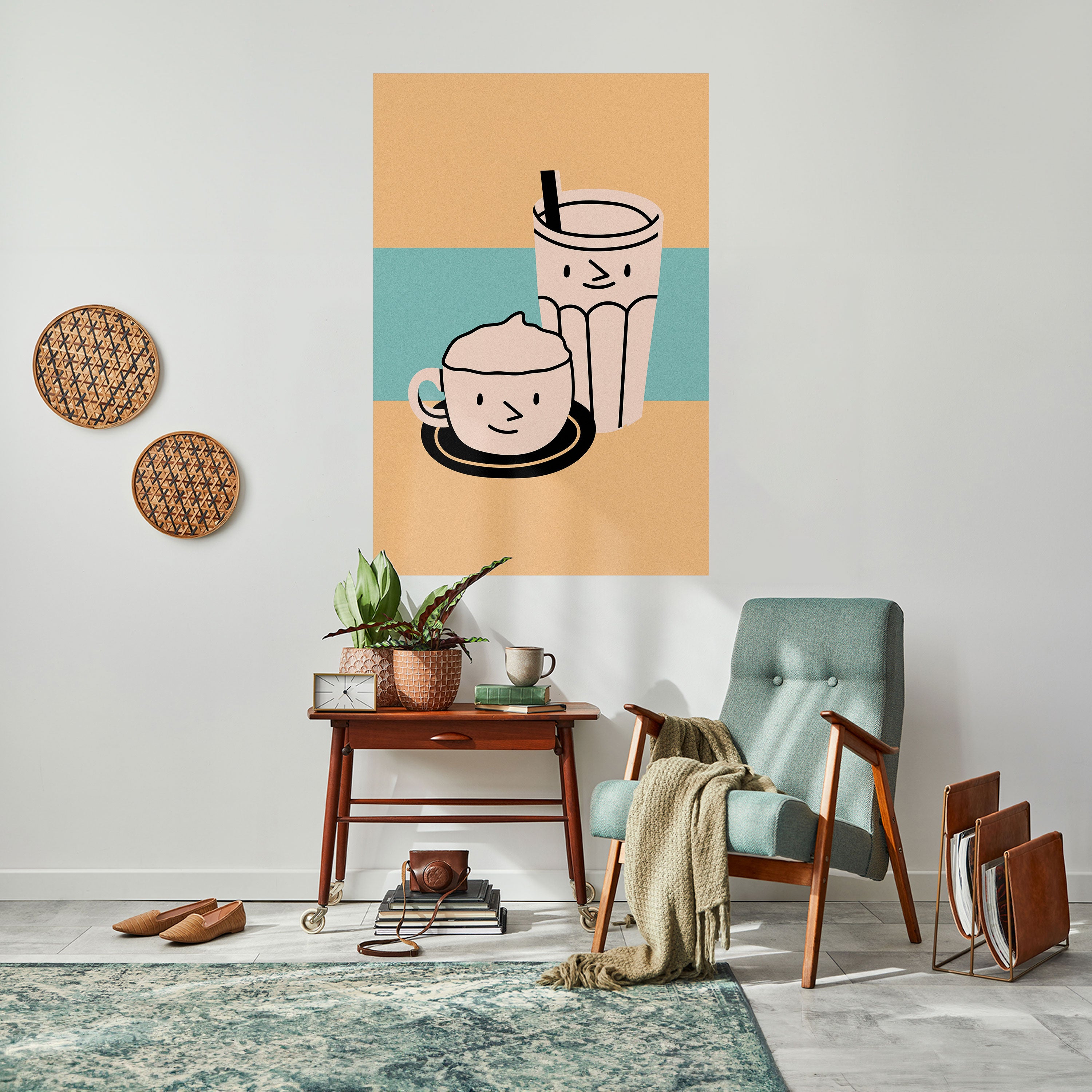 COFFEE PLEASURES Peel and Stick Vertical Poster