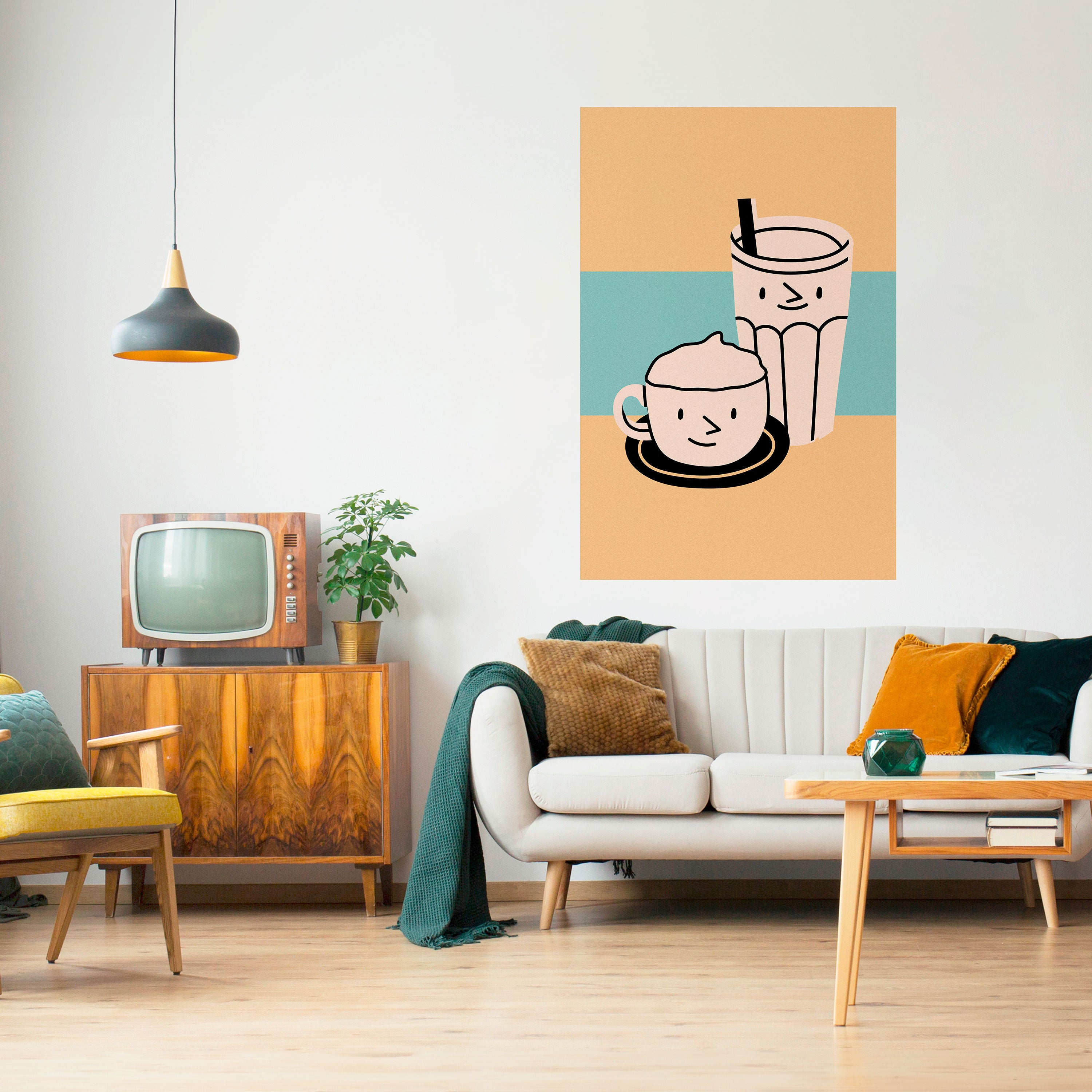 COFFEE PLEASURES Peel and Stick Vertical Poster