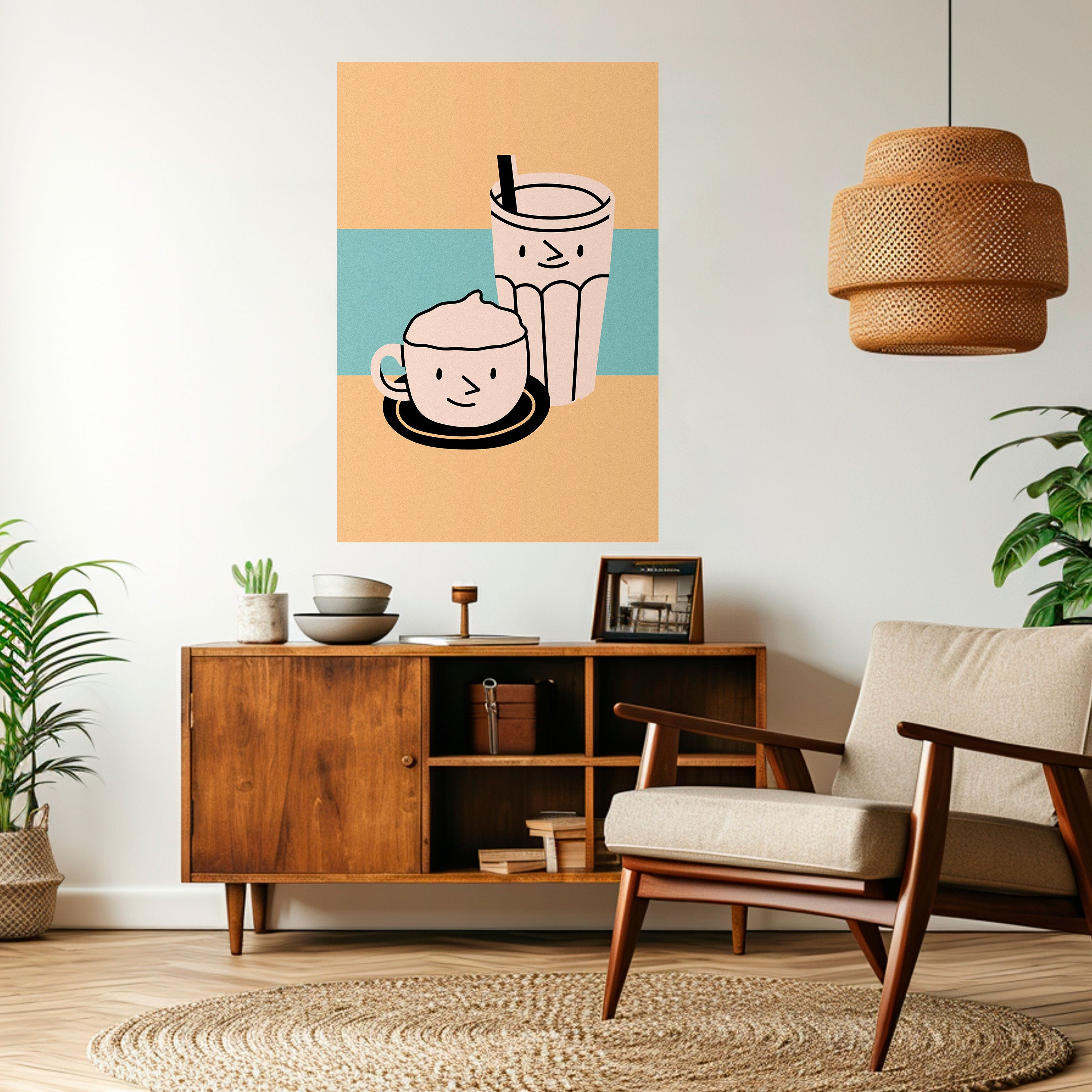 COFFEE PLEASURES Peel and Stick Vertical Poster