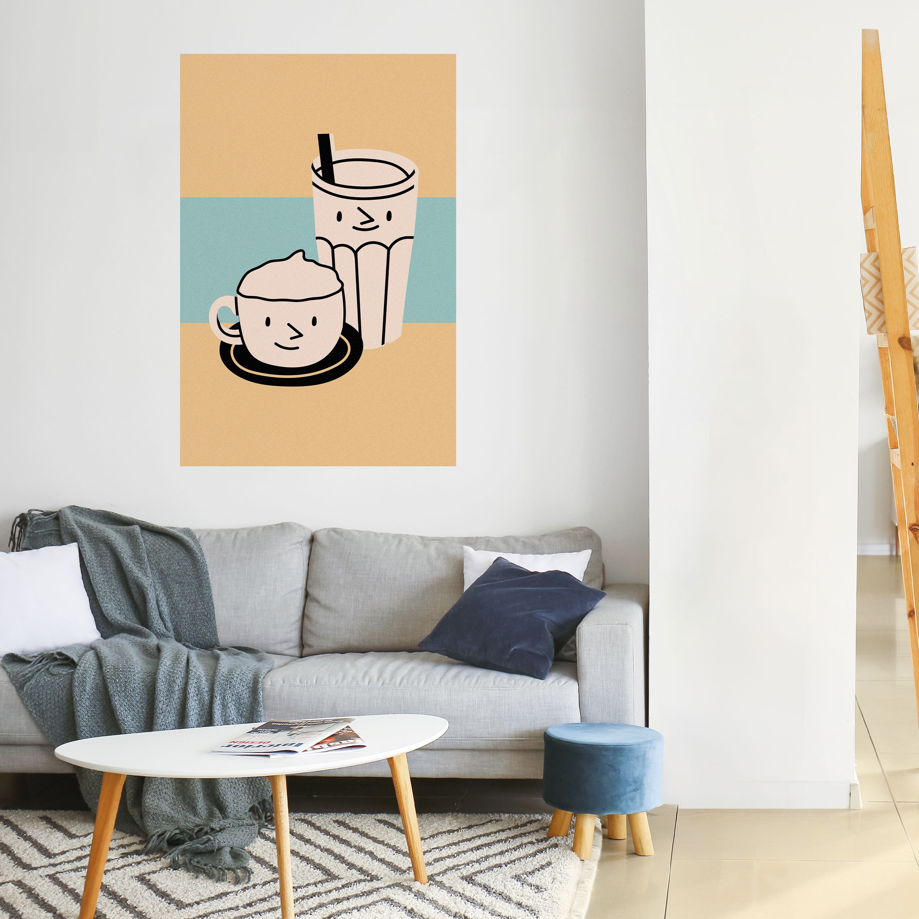 COFFEE PLEASURES Peel and Stick Vertical Poster