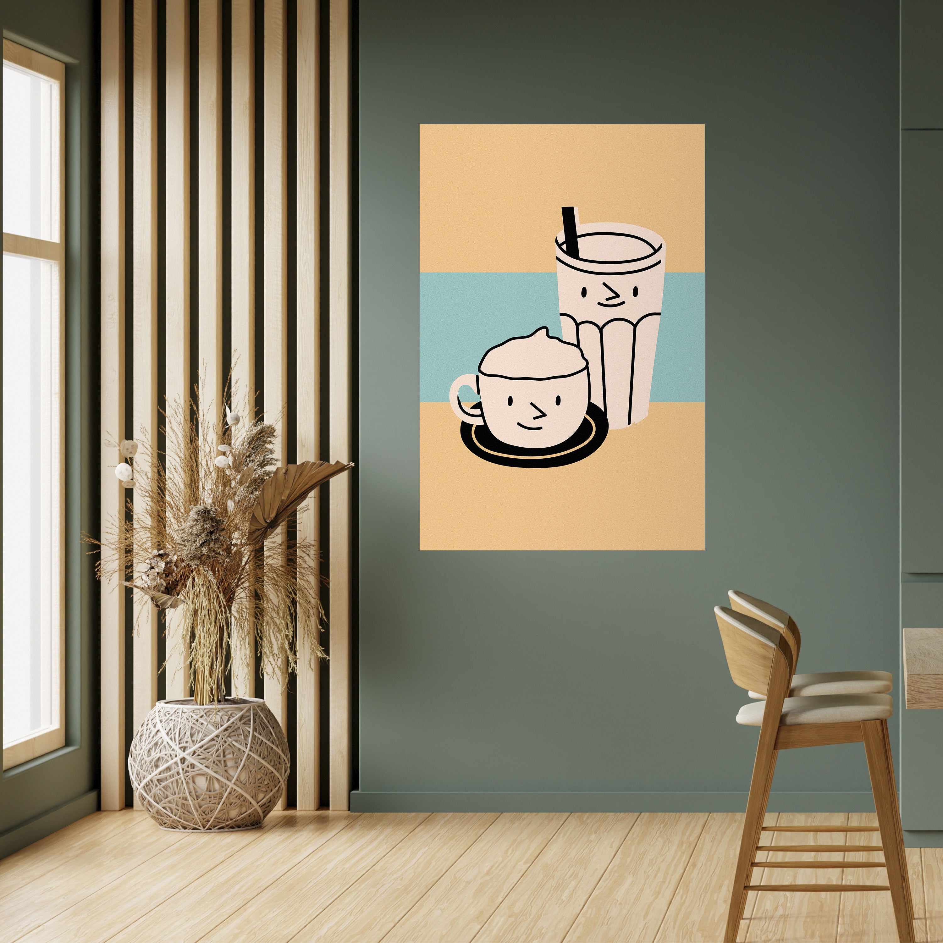 COFFEE PLEASURES Peel and Stick Vertical Poster