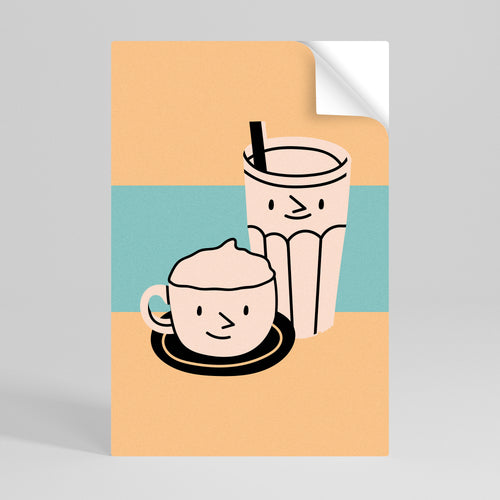 COFFEE PLEASURES Αυτοκόλλητη Αφίσα κάθετη