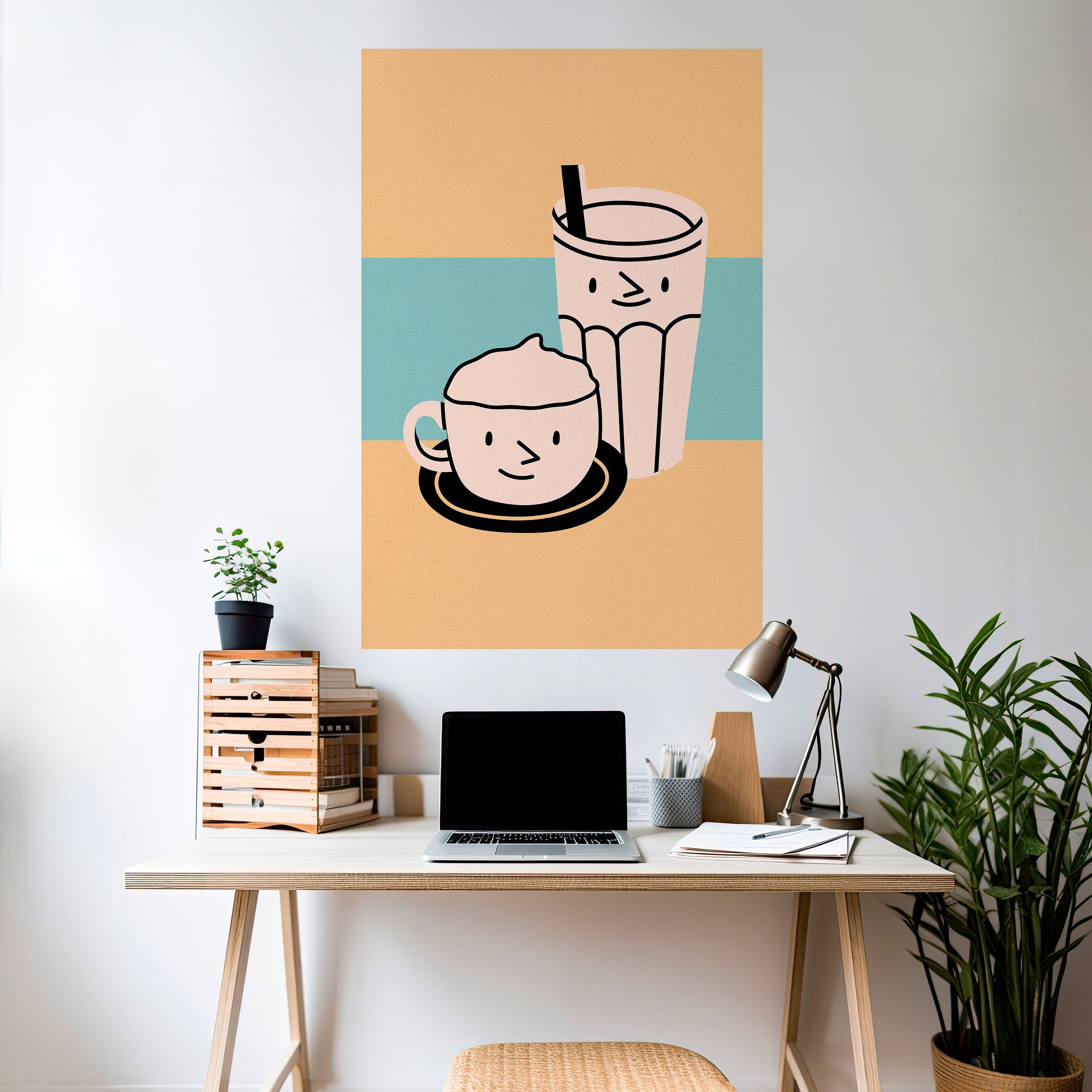 COFFEE PLEASURES Peel and Stick Vertical Poster