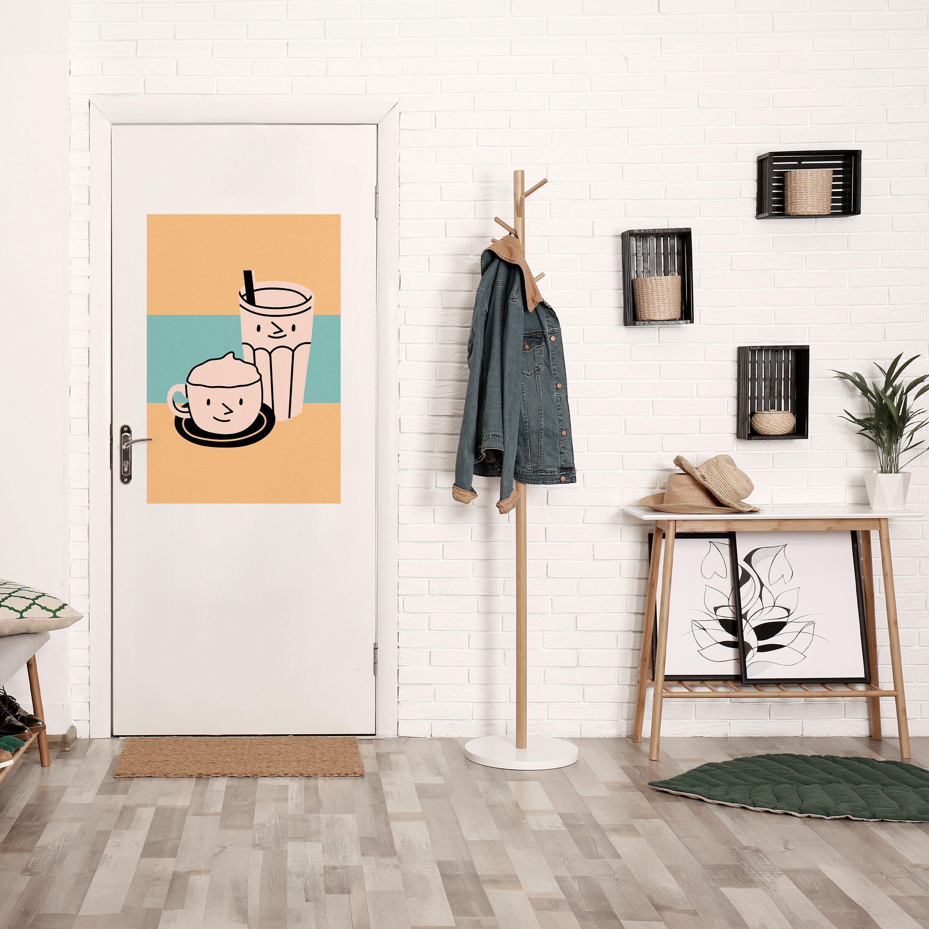 COFFEE PLEASURES Peel and Stick Vertical Poster