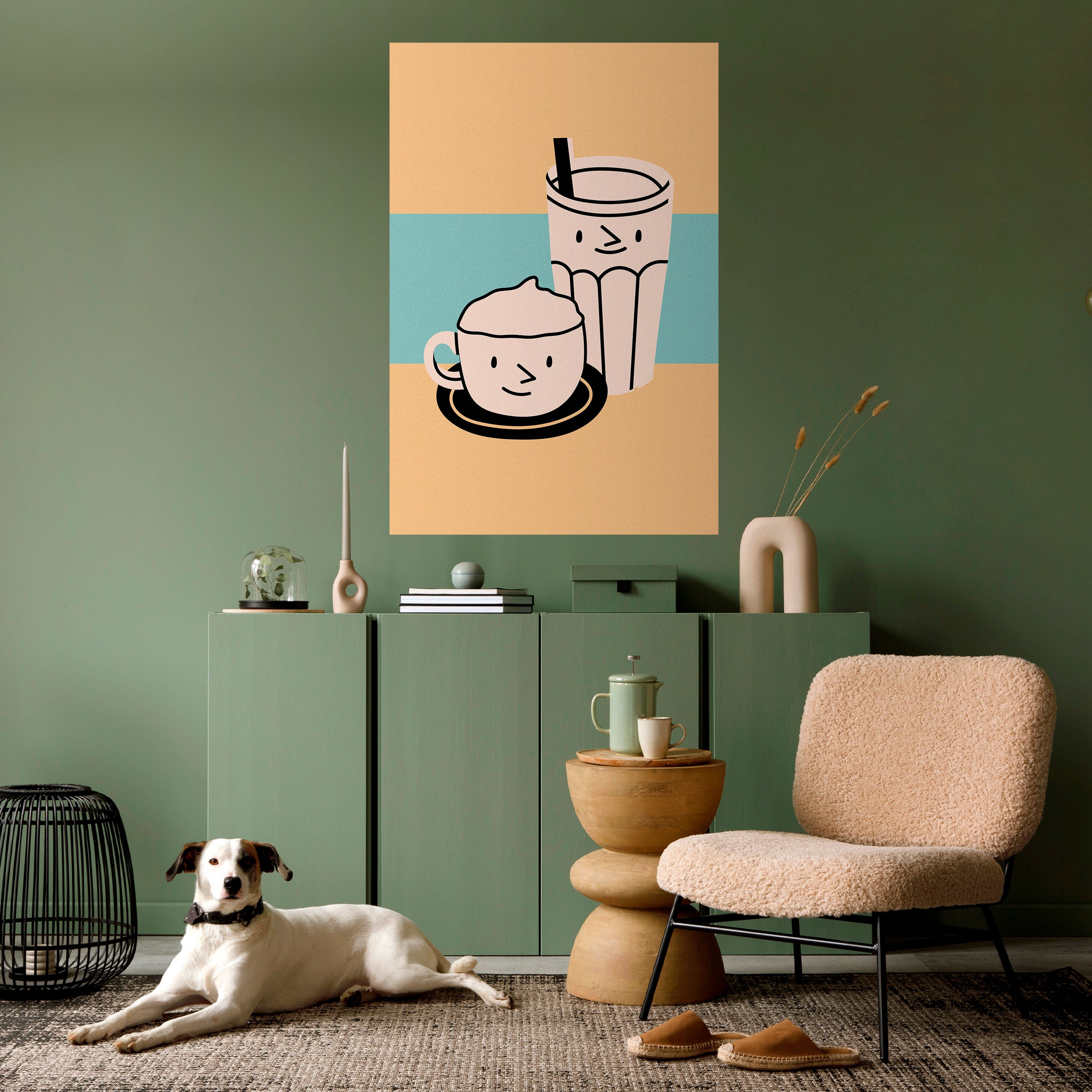 COFFEE PLEASURES Peel and Stick Vertical Poster