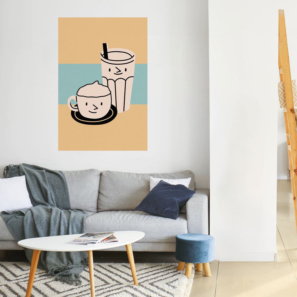 Αφίσα COFFEE PLEASURES με δυνατότητα ξεφλουδίσματος και κολλήματος