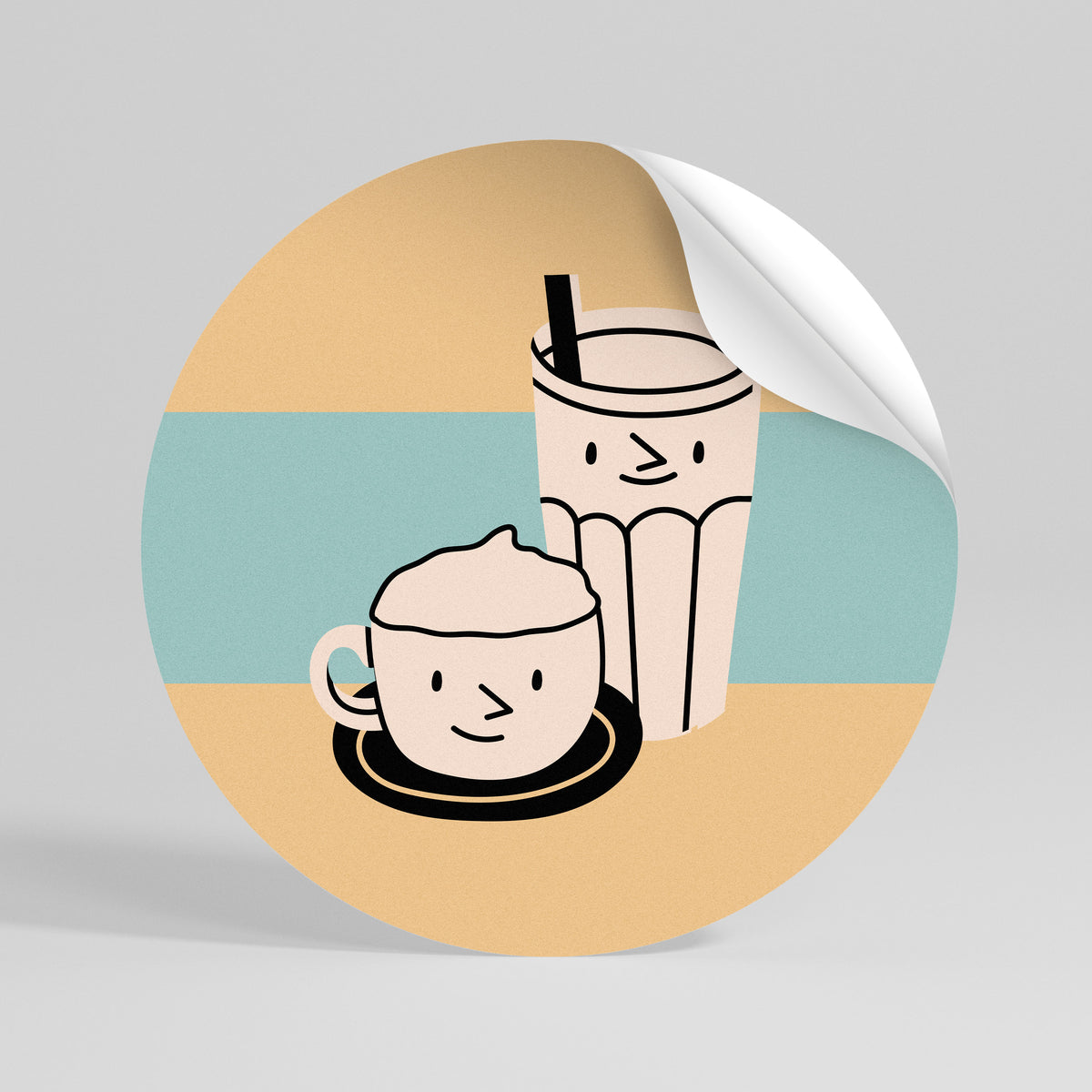 COFFEE PLEASURES Αυτοκόλλητη Αφίσα στρογγυλή